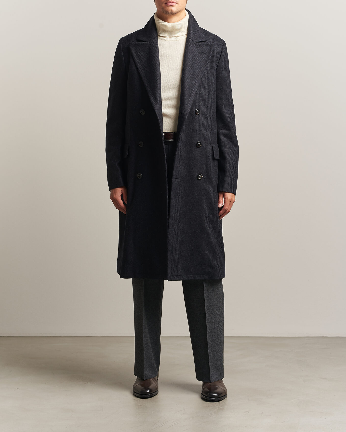Heren | Jassen | Boglioli | Double Breasted Wool Coat Navy