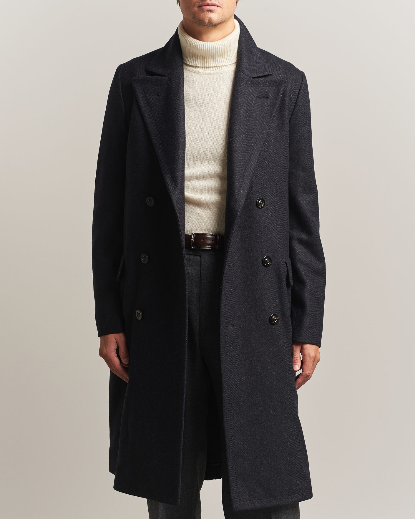 Heren | Jassen | Boglioli | Double Breasted Wool Coat Navy