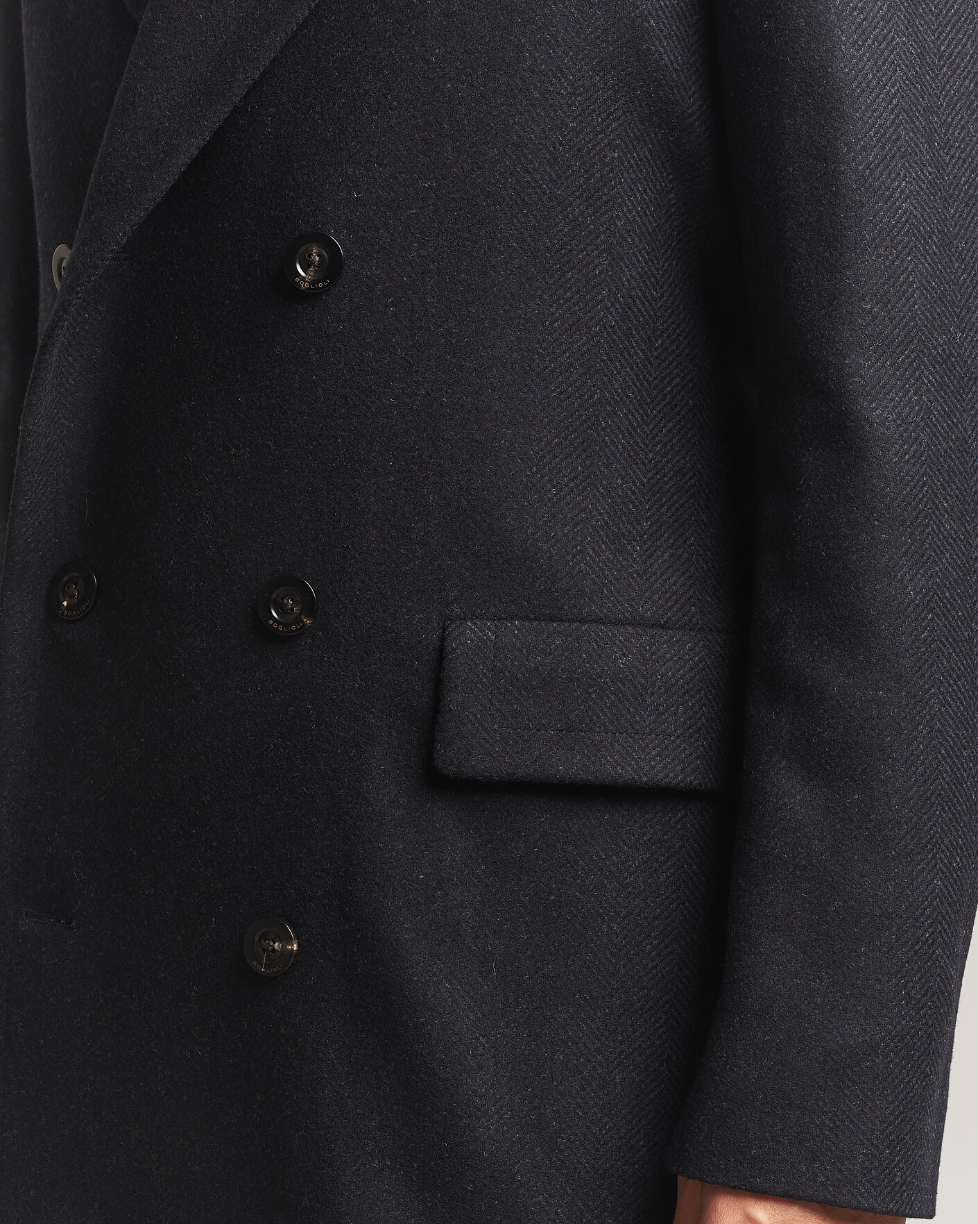 Heren | Jassen | Boglioli | Double Breasted Wool Coat Navy
