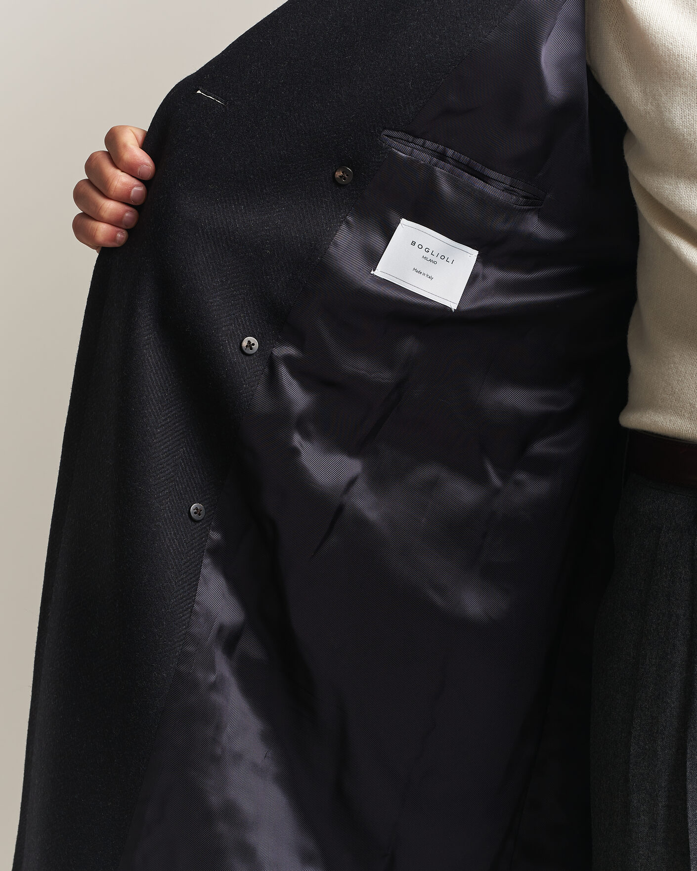 Heren | Jassen | Boglioli | Double Breasted Wool Coat Navy
