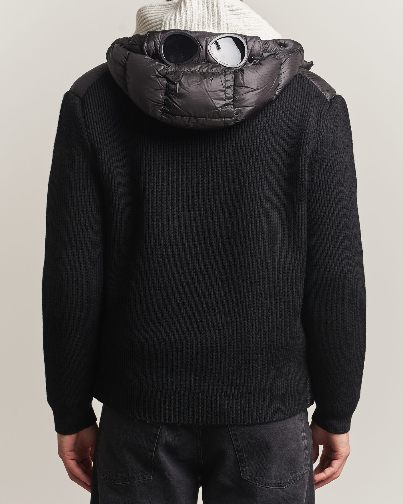 Heren | Jassen | C.P. Company | Merino Wool Padded Hybrid Hood Jacket Black
