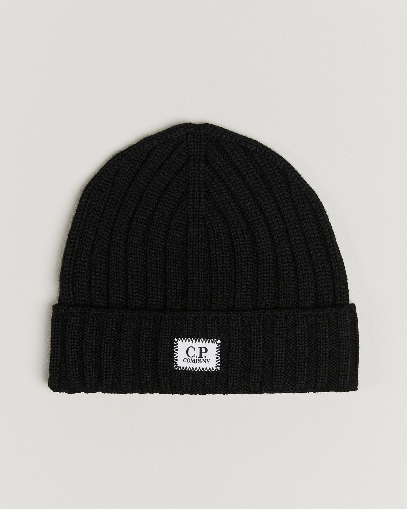 Heren | Mutsen | C.P. Company | Extra Fine Merino Rib Knitted Hat Black