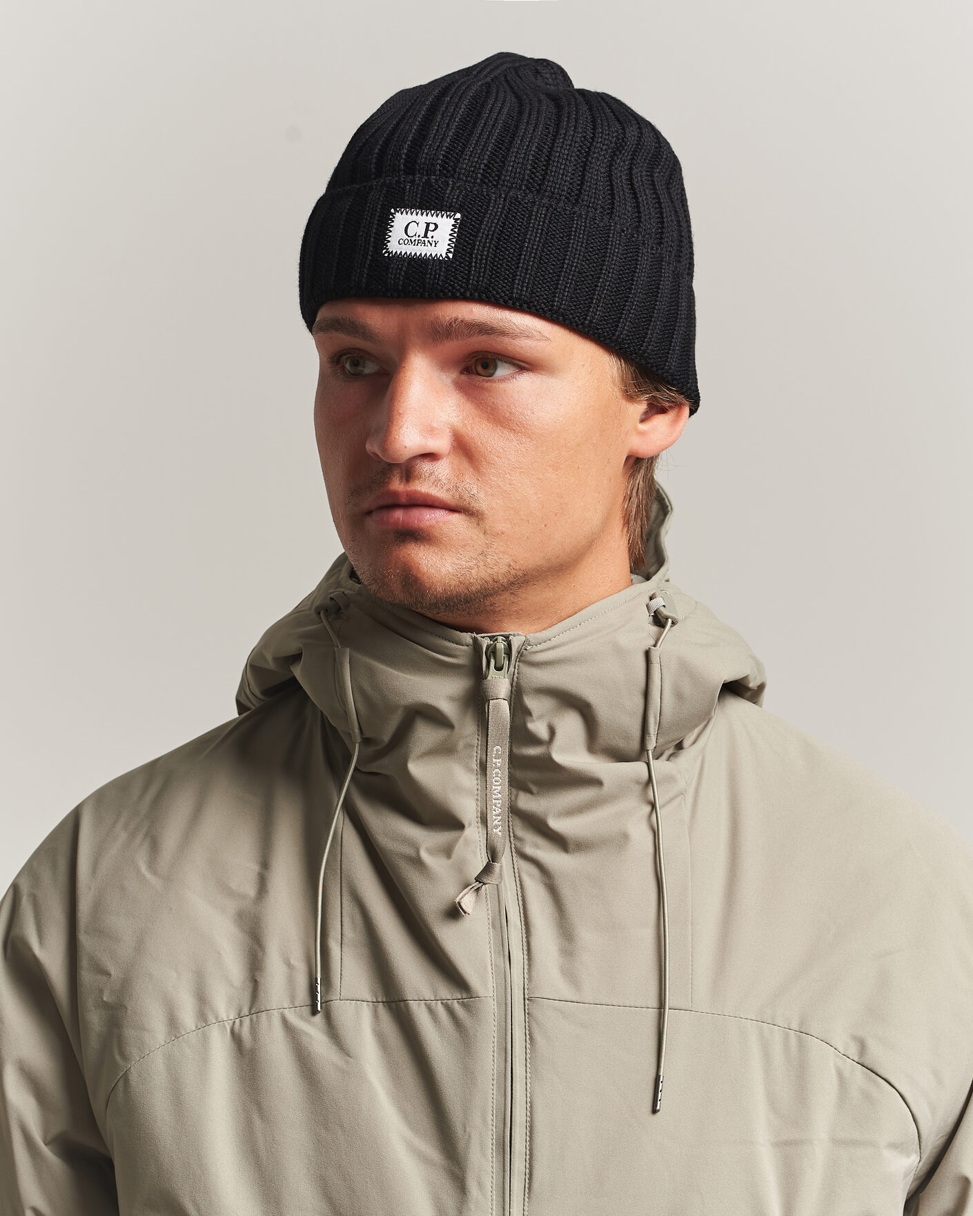 Heren | Mutsen | C.P. Company | Extra Fine Merino Rib Knitted Hat Black