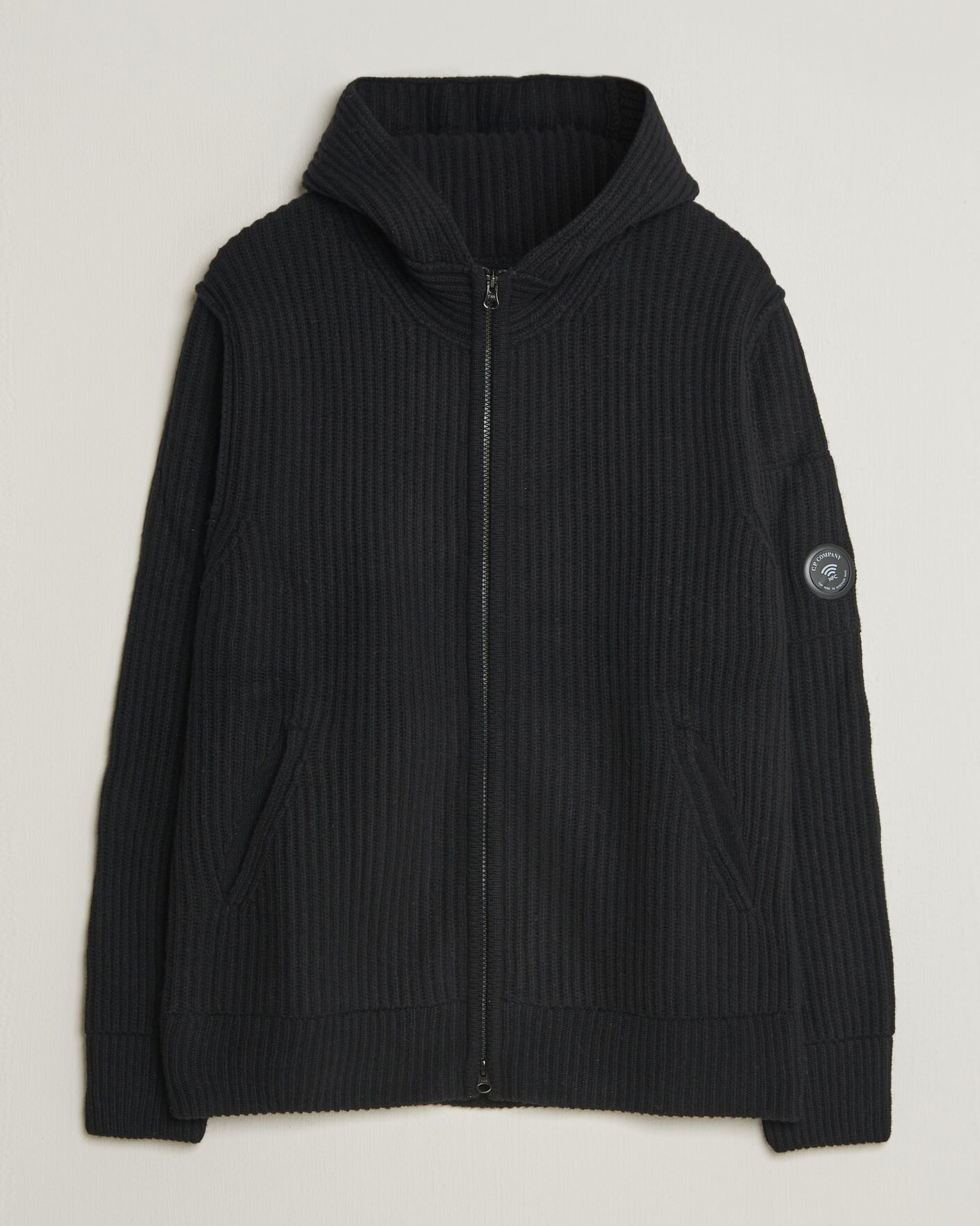 Heren | Truien | C.P. Company | Heavy Lambswool Hood Zip Black