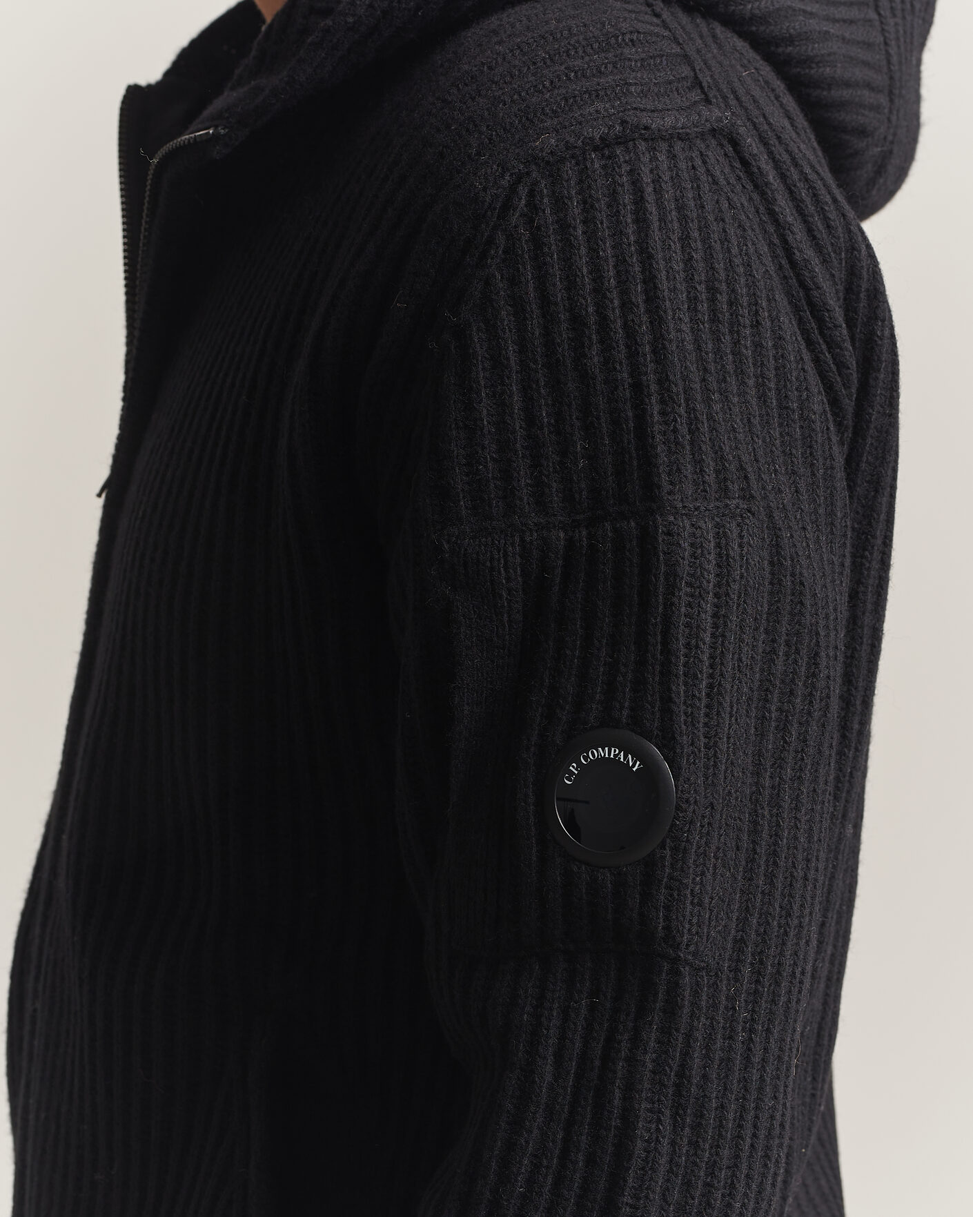Heren | Truien | C.P. Company | Heavy Lambswool Hood Zip Black