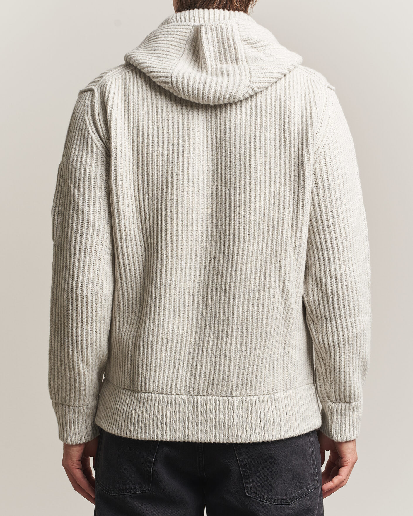 Heren | Truien | C.P. Company | Heavy Lambswool Hood Zip Light Grey