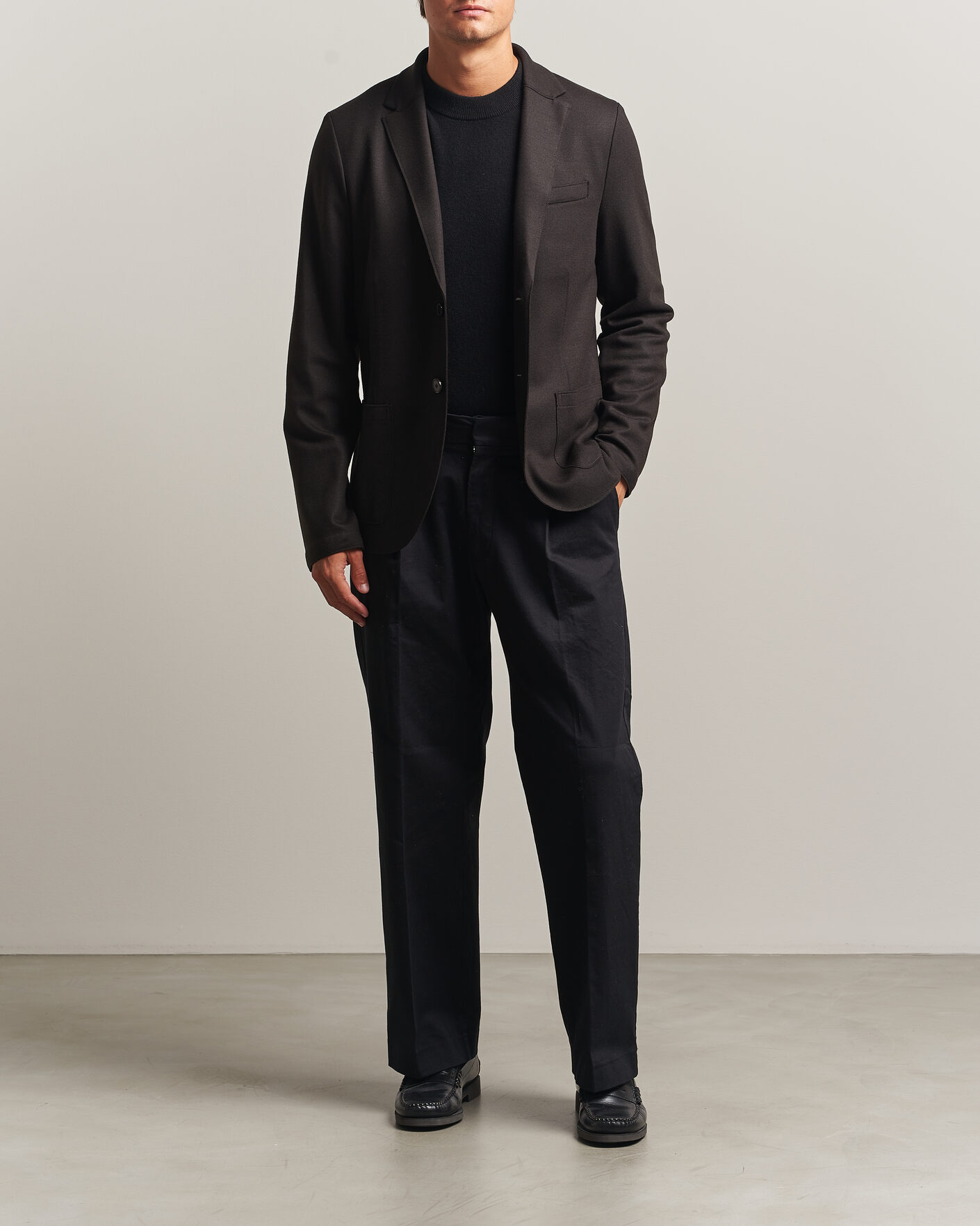 Heren | Blazers | Harris Wharf London | Two Button Superfine Merino Blazer Brown