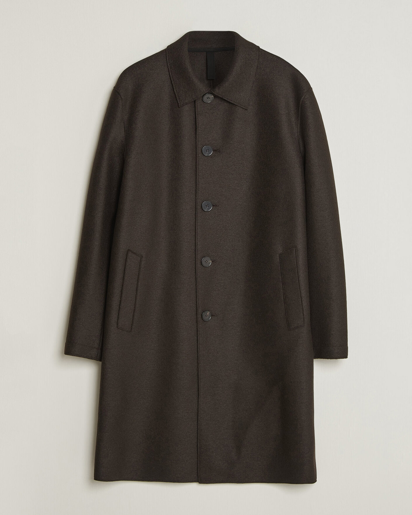 Heren | Jassen | Harris Wharf London | Pressed Wool Mac Coat Dark Brown