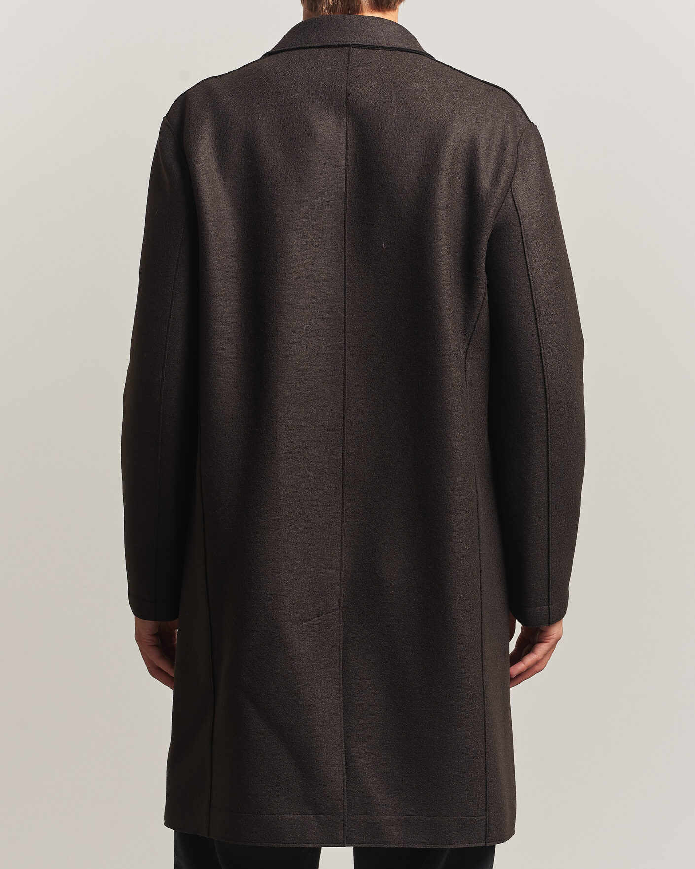 Heren | Jassen | Harris Wharf London | Pressed Wool Mac Coat Dark Brown