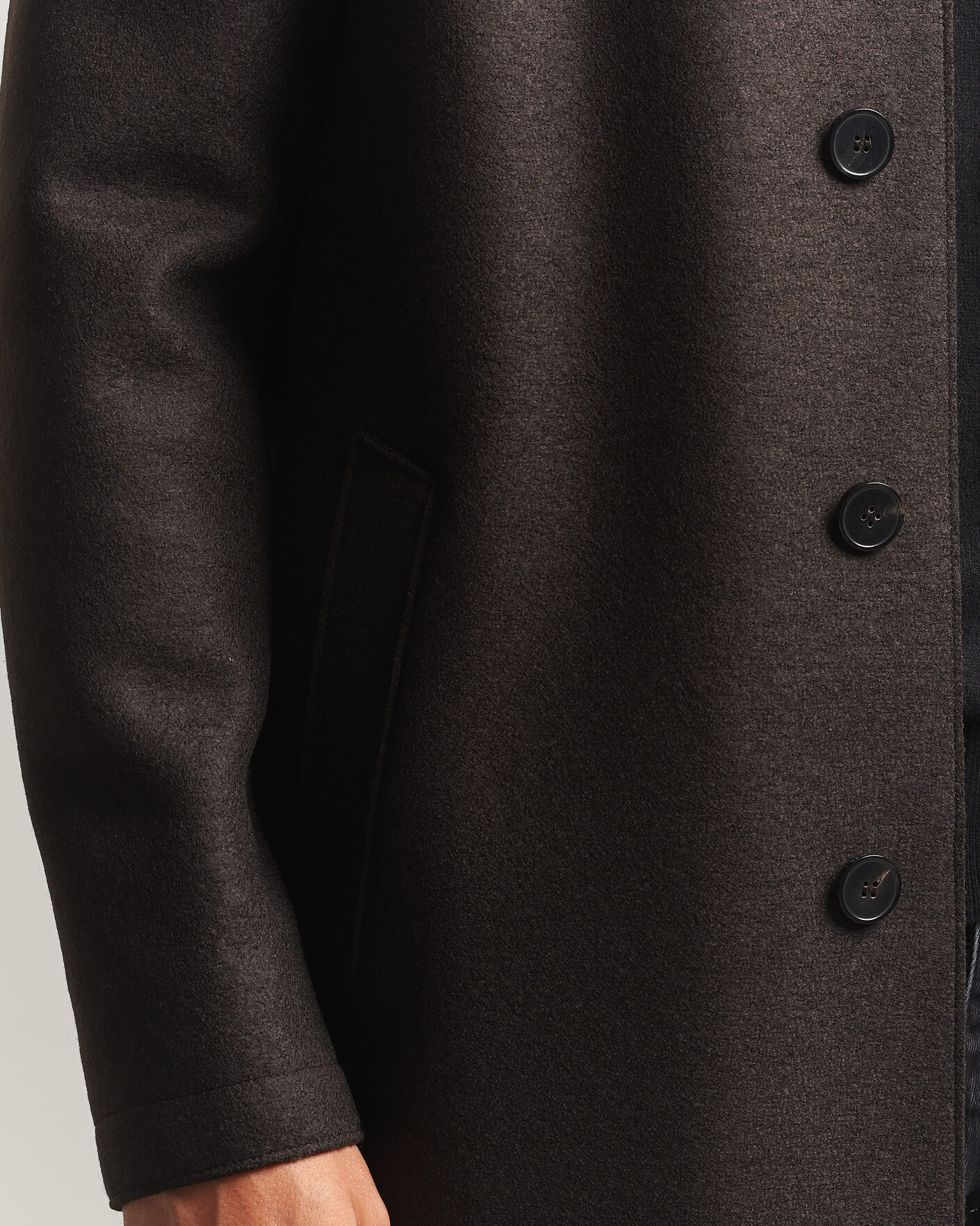 Heren | Jassen | Harris Wharf London | Pressed Wool Mac Coat Dark Brown