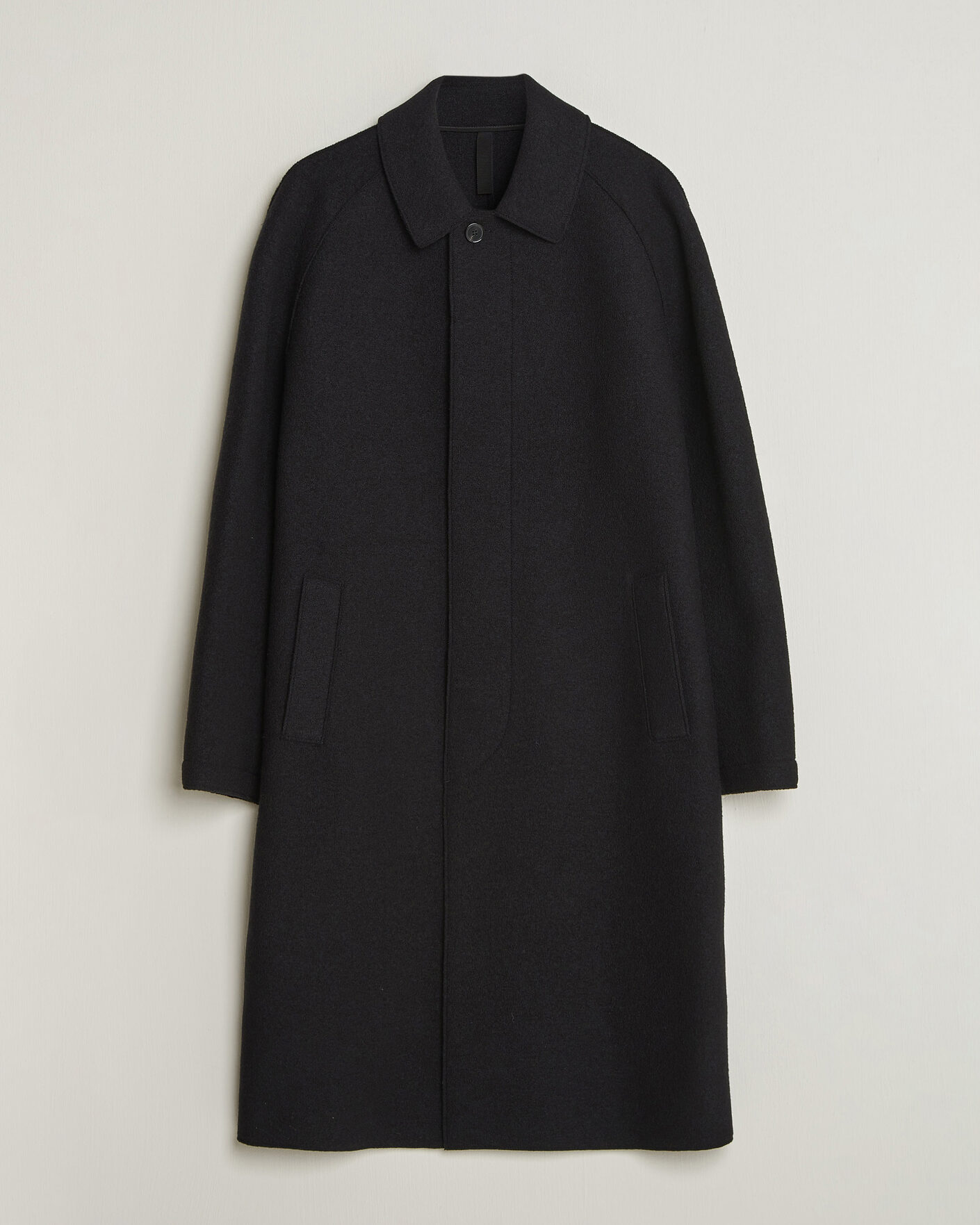 Heren | Jassen | Harris Wharf London | Boiled Wool Fly Front Balmacan Coat Black