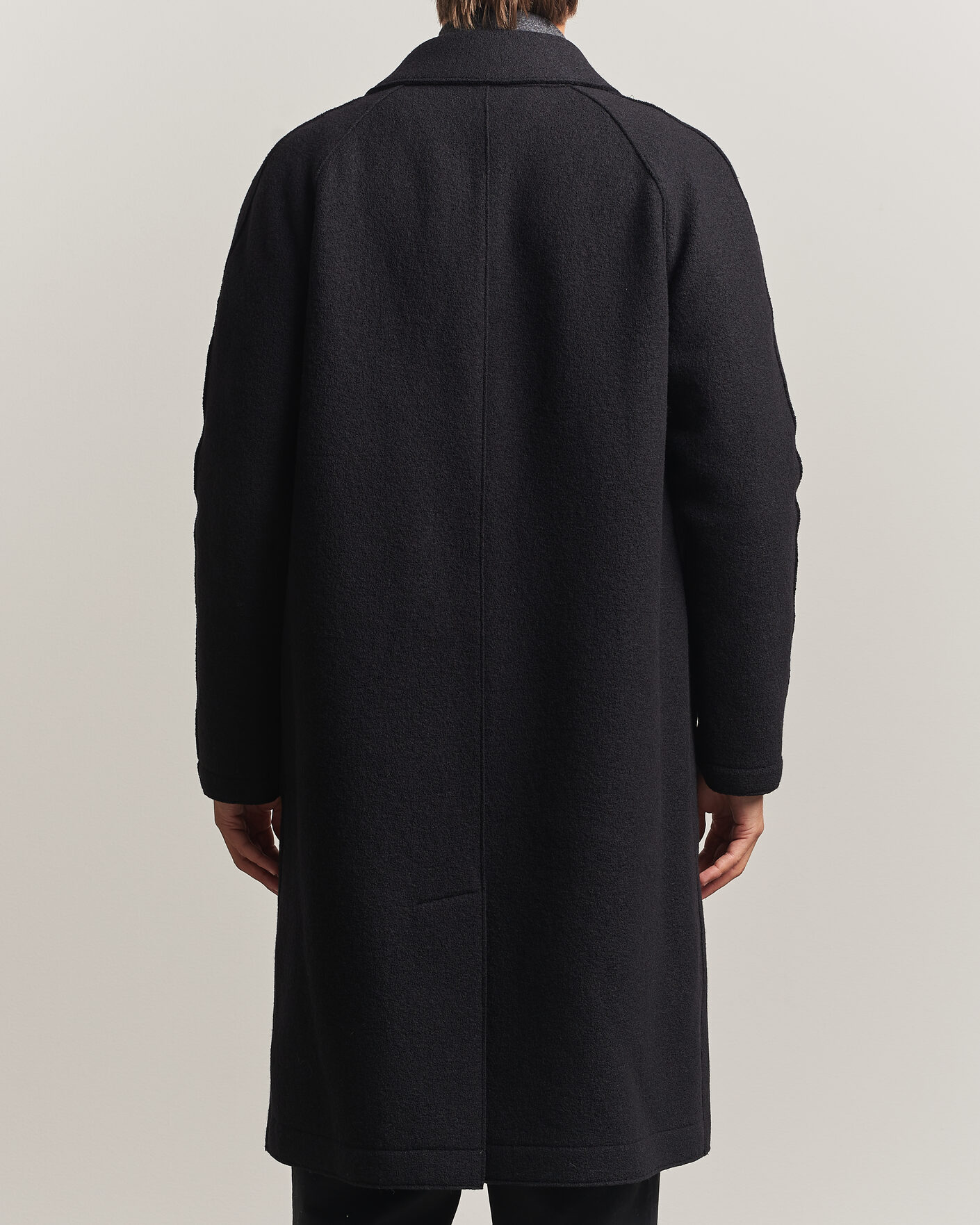 Heren | Jassen | Harris Wharf London | Boiled Wool Fly Front Balmacan Coat Black