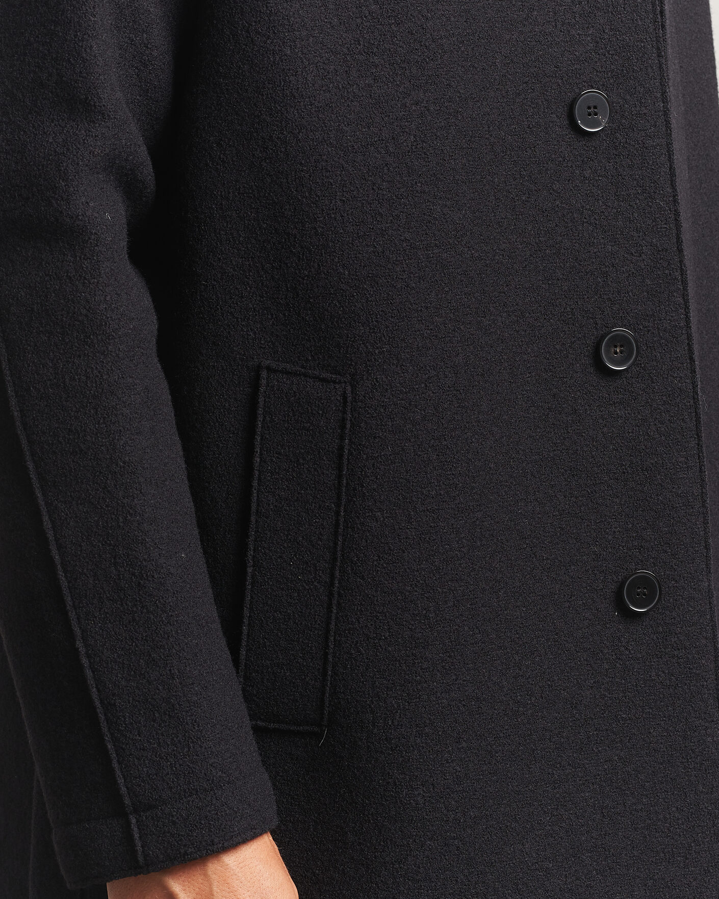 Heren | Jassen | Harris Wharf London | Boiled Wool Fly Front Balmacan Coat Black