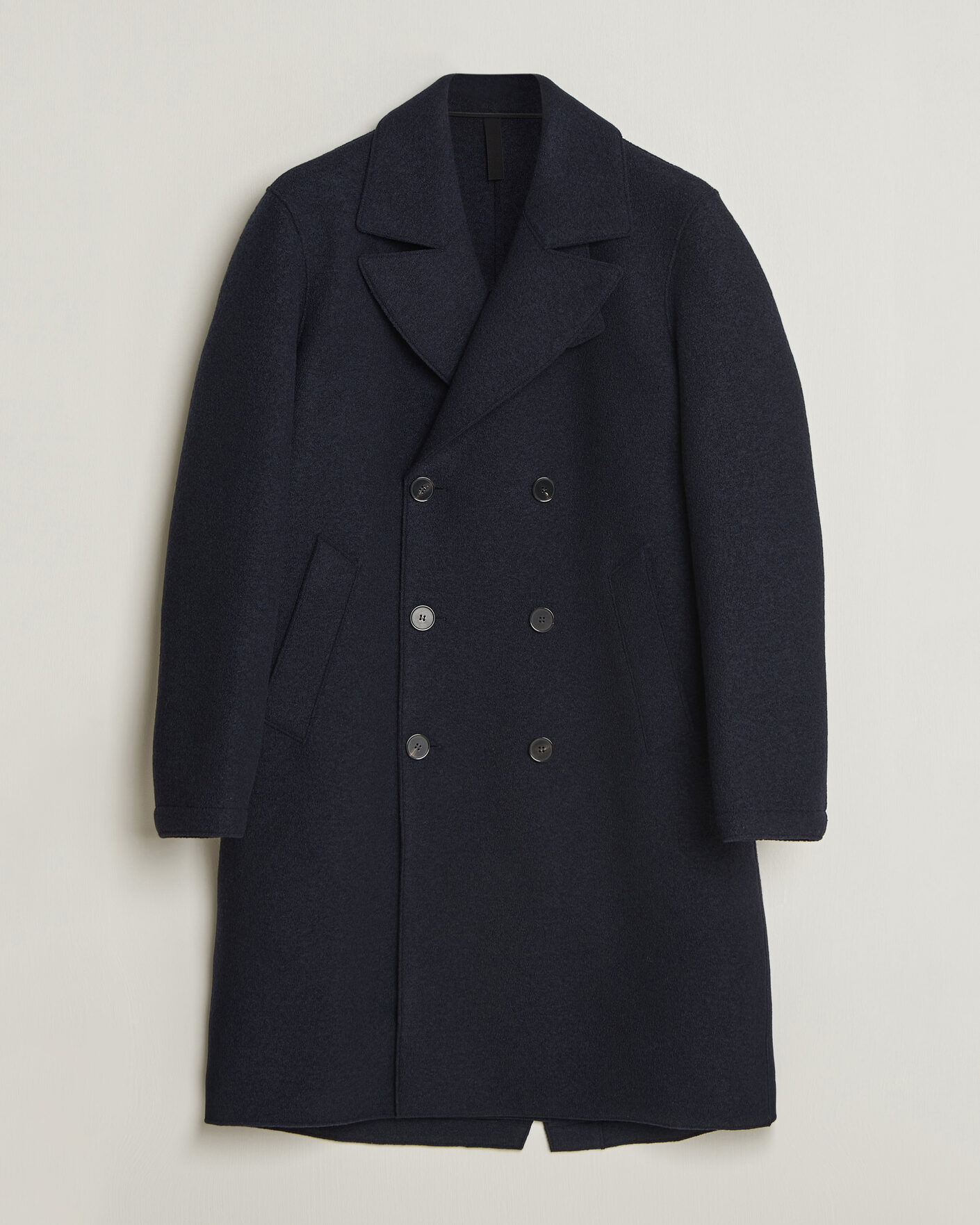 Heren | Jassen | Harris Wharf London | Pressed Wool Long Peacoat Navy Blue