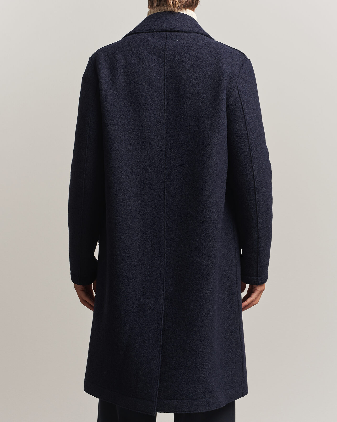Heren | Jassen | Harris Wharf London | Pressed Wool Long Peacoat Navy Blue