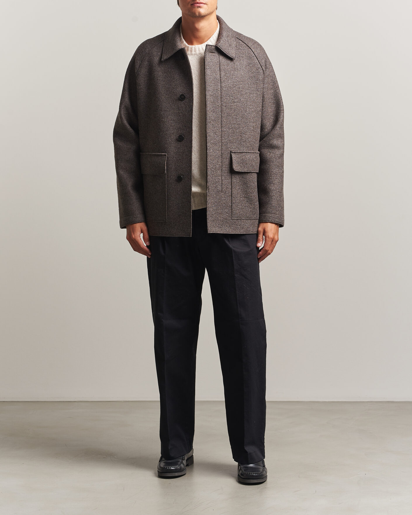 Heren | Jassen | Harris Wharf London | Country Wool Jacket Brown/Grey