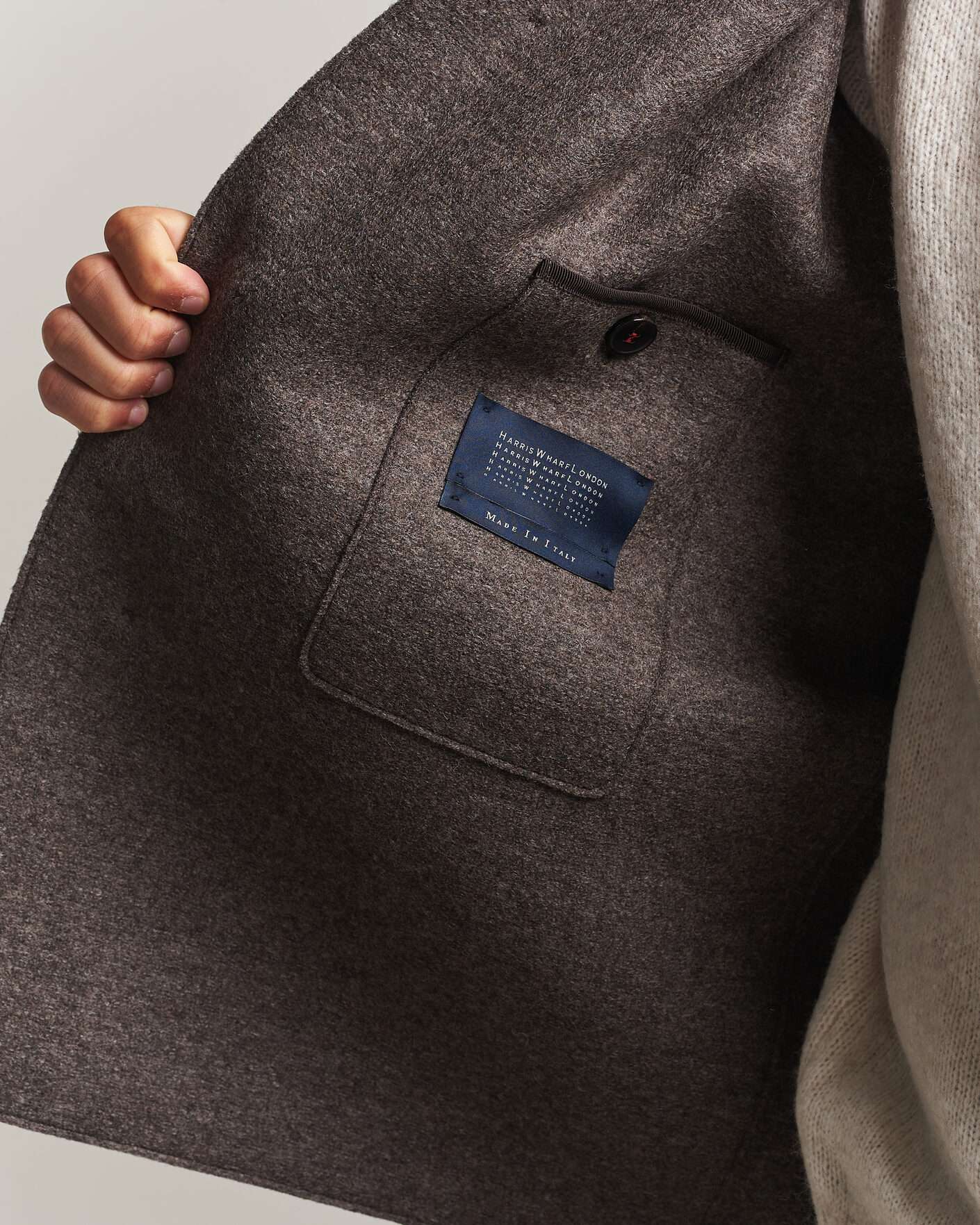 Heren | Jassen | Harris Wharf London | Country Wool Jacket Brown/Grey