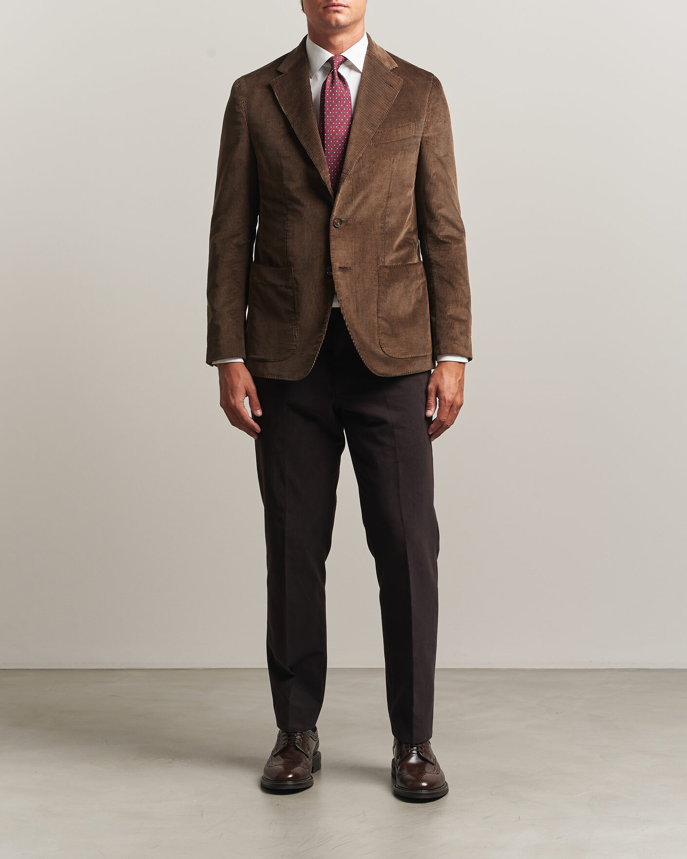 Heren | Blazers | Caruso | Aida Corduroy Blazer Dark Brown