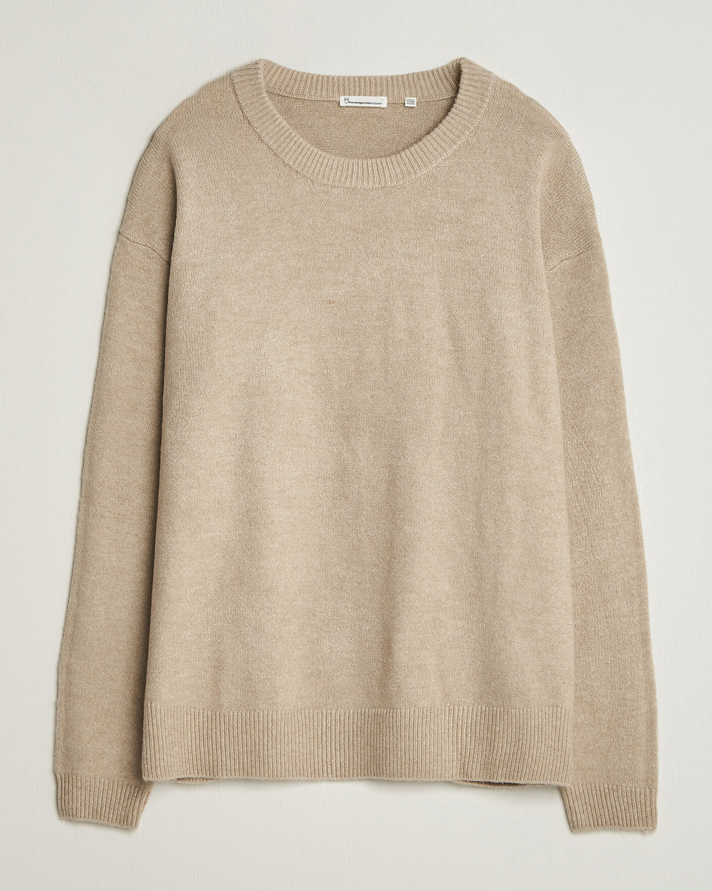 Heren | Truien | KnowledgeCotton Apparel | Knitted Crewneck Feather Grey