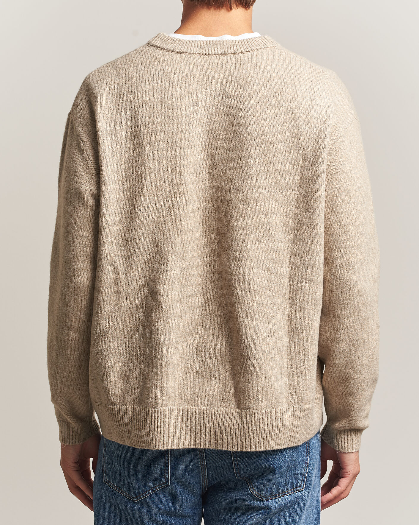 Heren | Truien | KnowledgeCotton Apparel | Knitted Crewneck Feather Grey