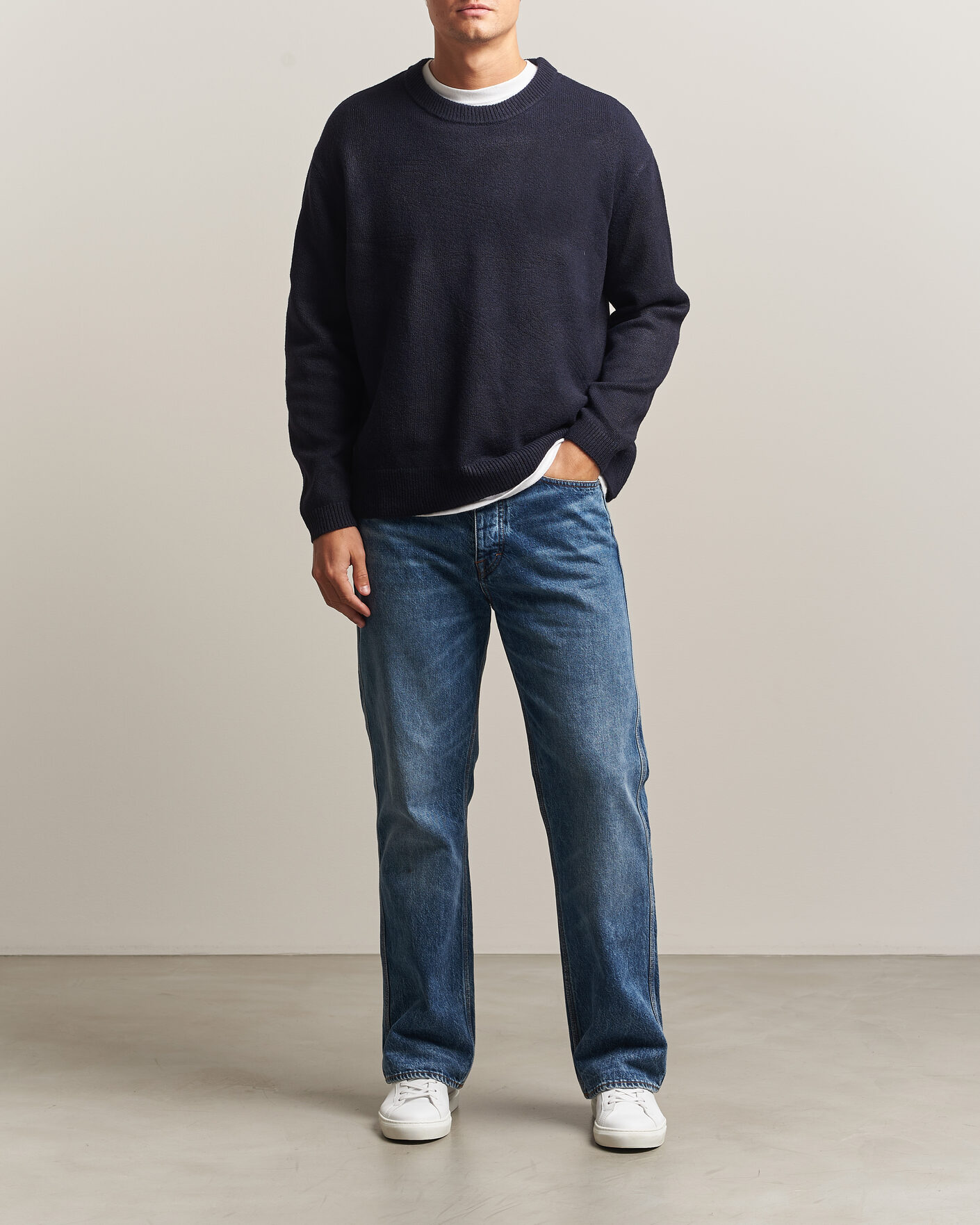 Heren | Truien | KnowledgeCotton Apparel | Knitted Crewneck Night Sky