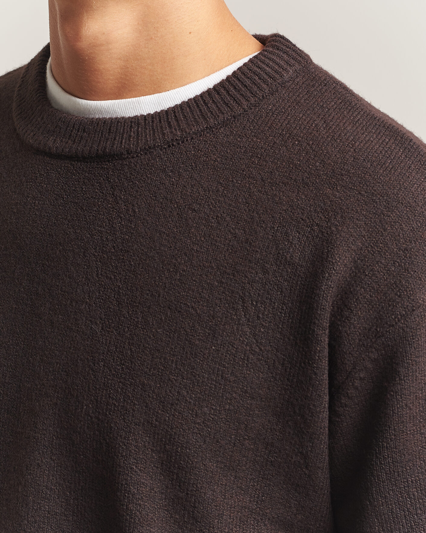 Heren | Truien | KnowledgeCotton Apparel | Knitted Crewneck Chocolate Tort