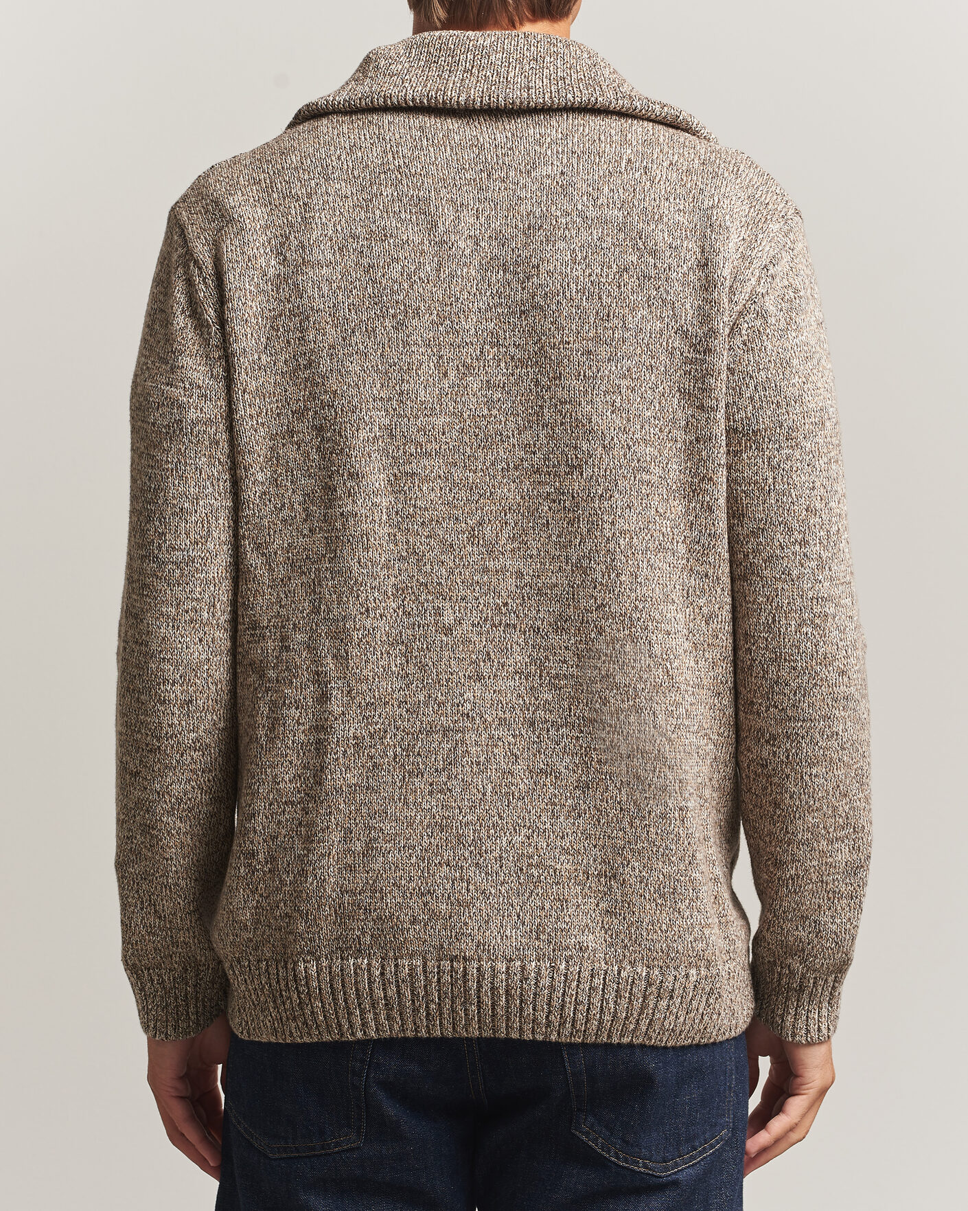 Heren | Truien | KnowledgeCotton Apparel | Heavy Knitted Half Zip Brown