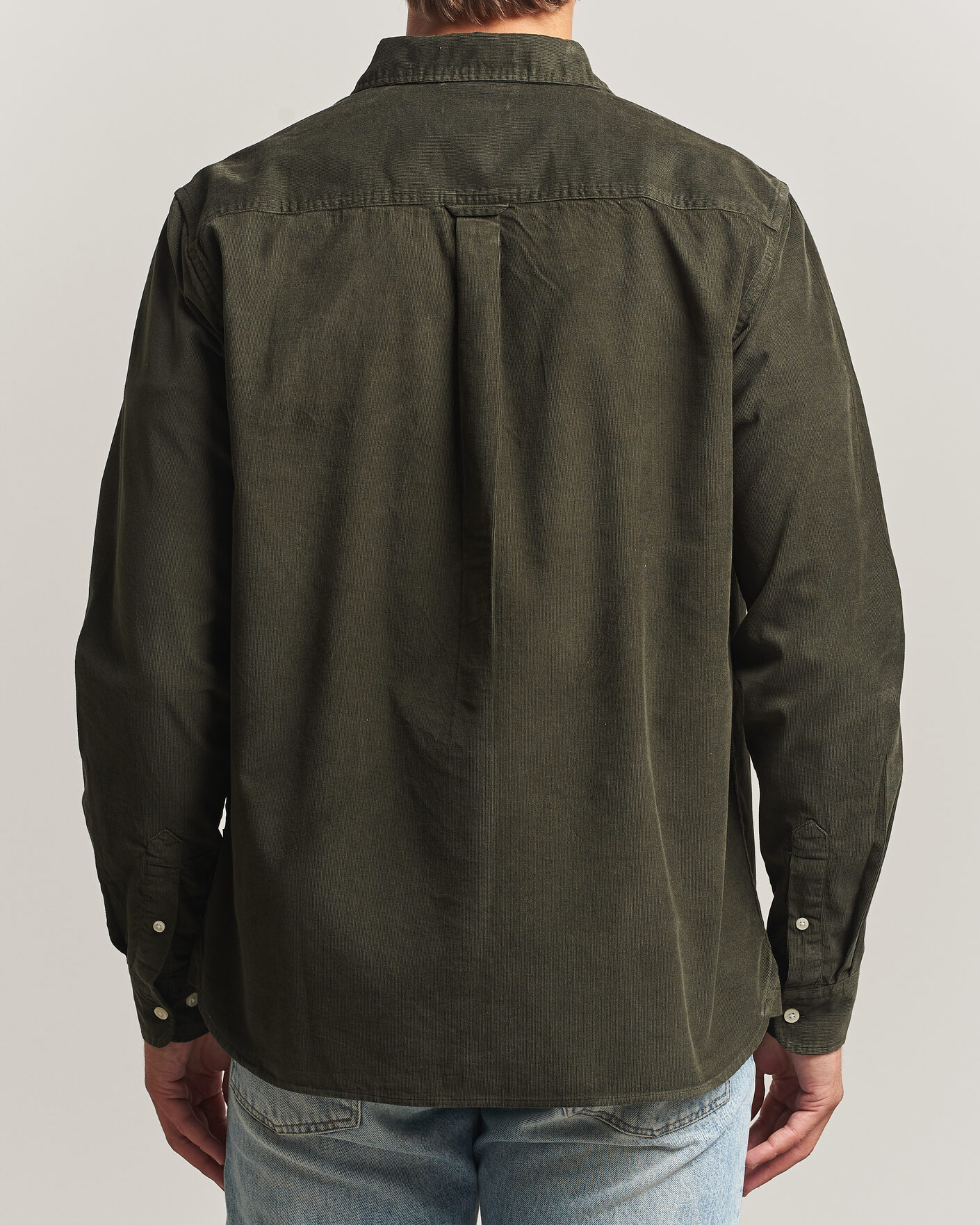 Heren | Overhemden | KnowledgeCotton Apparel | Regular Fit Cord Shirt Forest Night