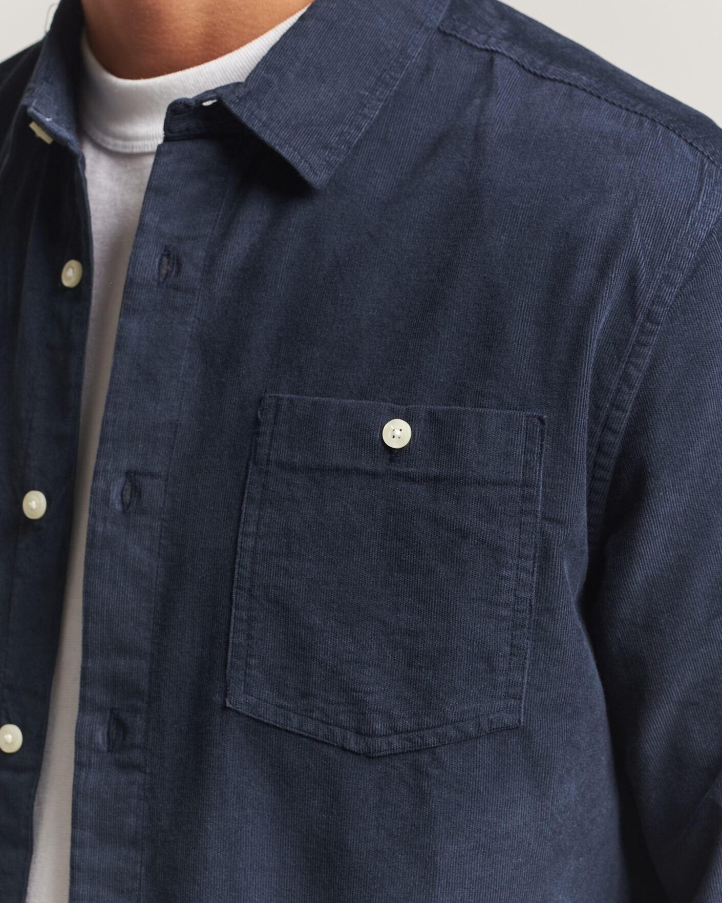 Heren | Overhemden | KnowledgeCotton Apparel | Regular Fit Cord Shirt Night Sky