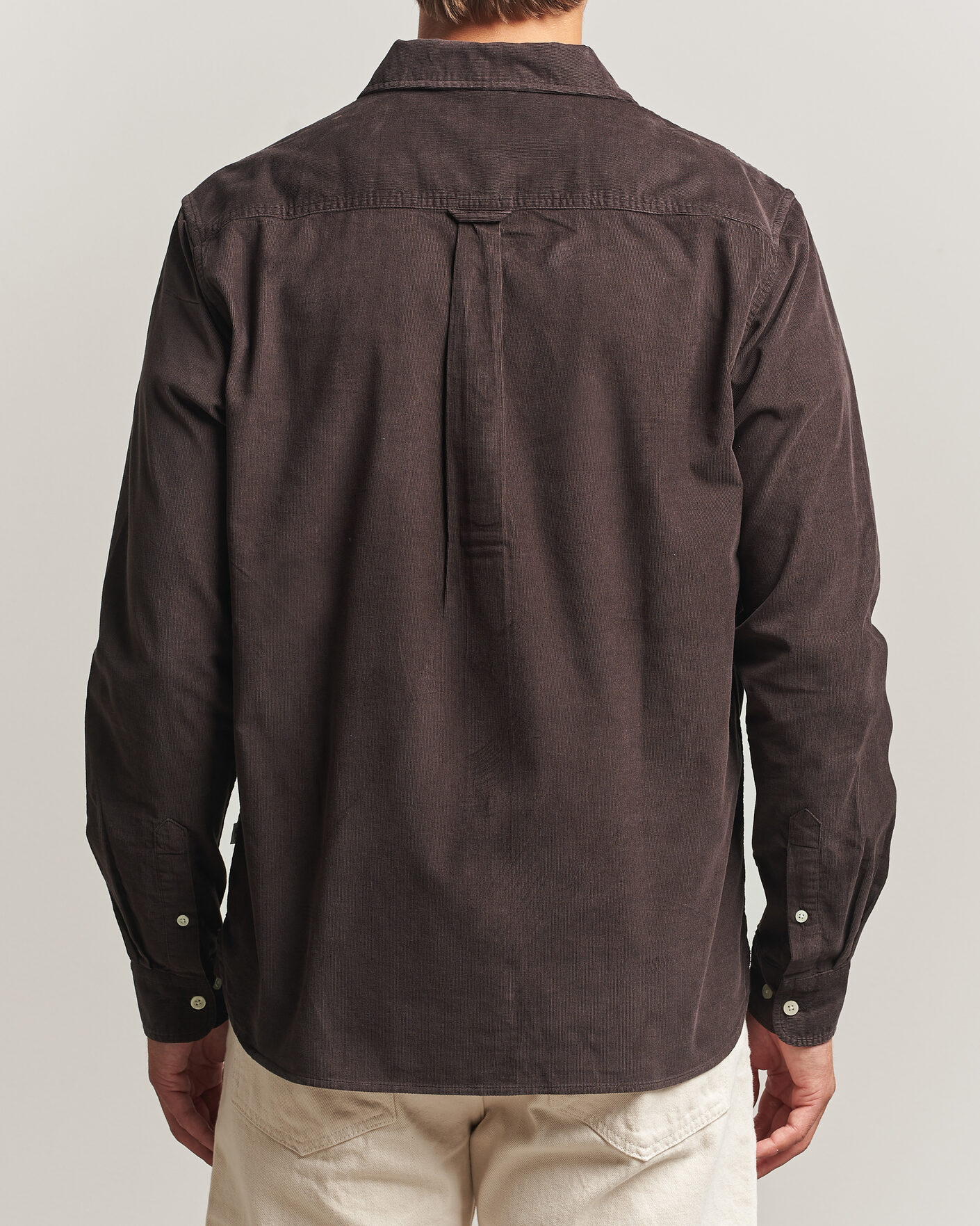 Heren | Overhemden | KnowledgeCotton Apparel | Regular Fit Cord Shirt Chocolate
