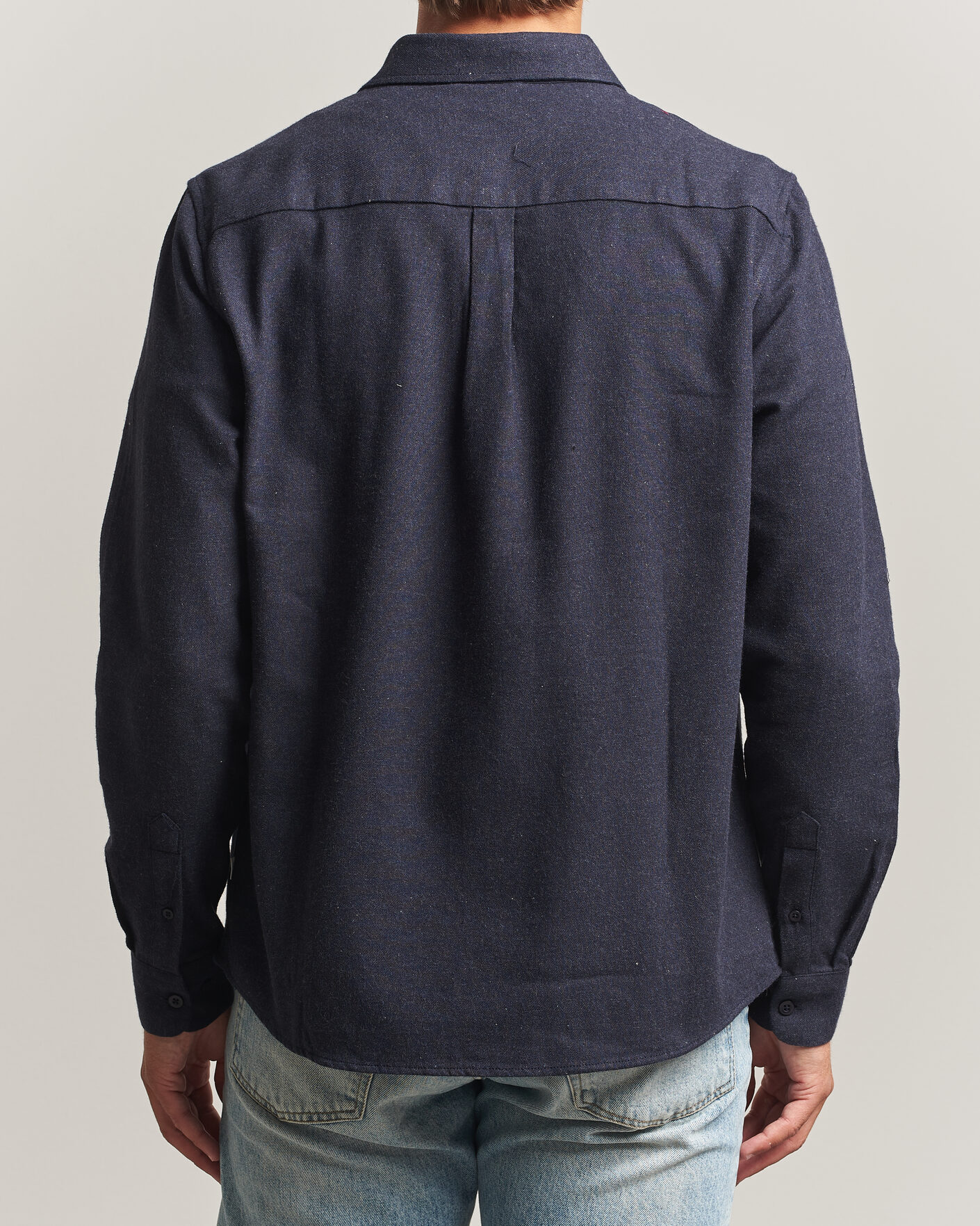 Heren | Overhemden | KnowledgeCotton Apparel | Regular Fit Melange Flannel Shirt Navy
