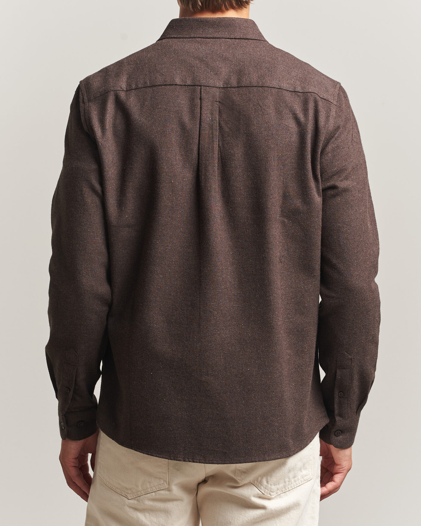 Heren | Overhemden | KnowledgeCotton Apparel | Regular Fit Melange Flannel Shirt Chocolate