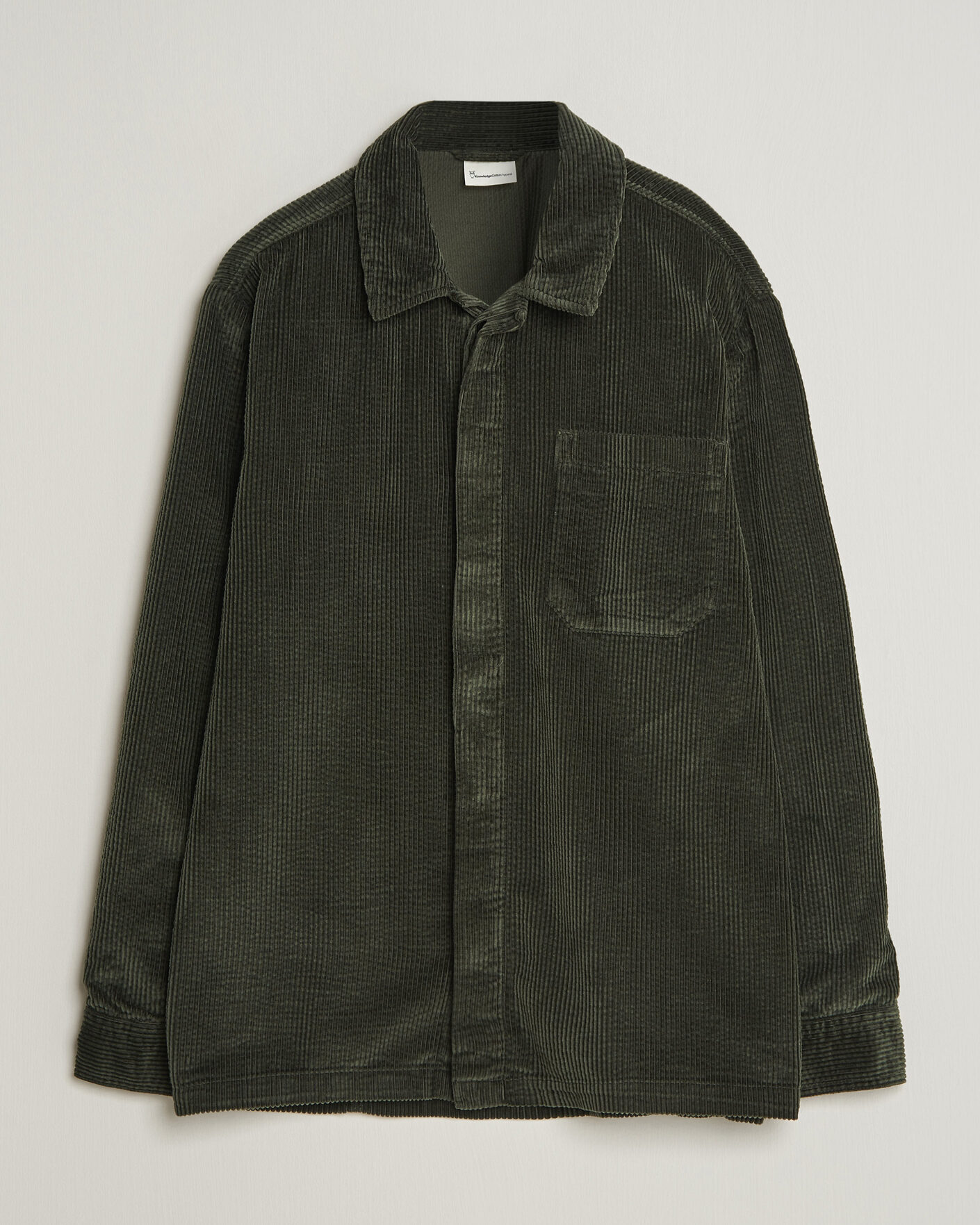 Heren | Overhemden | KnowledgeCotton Apparel | Cotton Corduroy Overshirt Forest Night