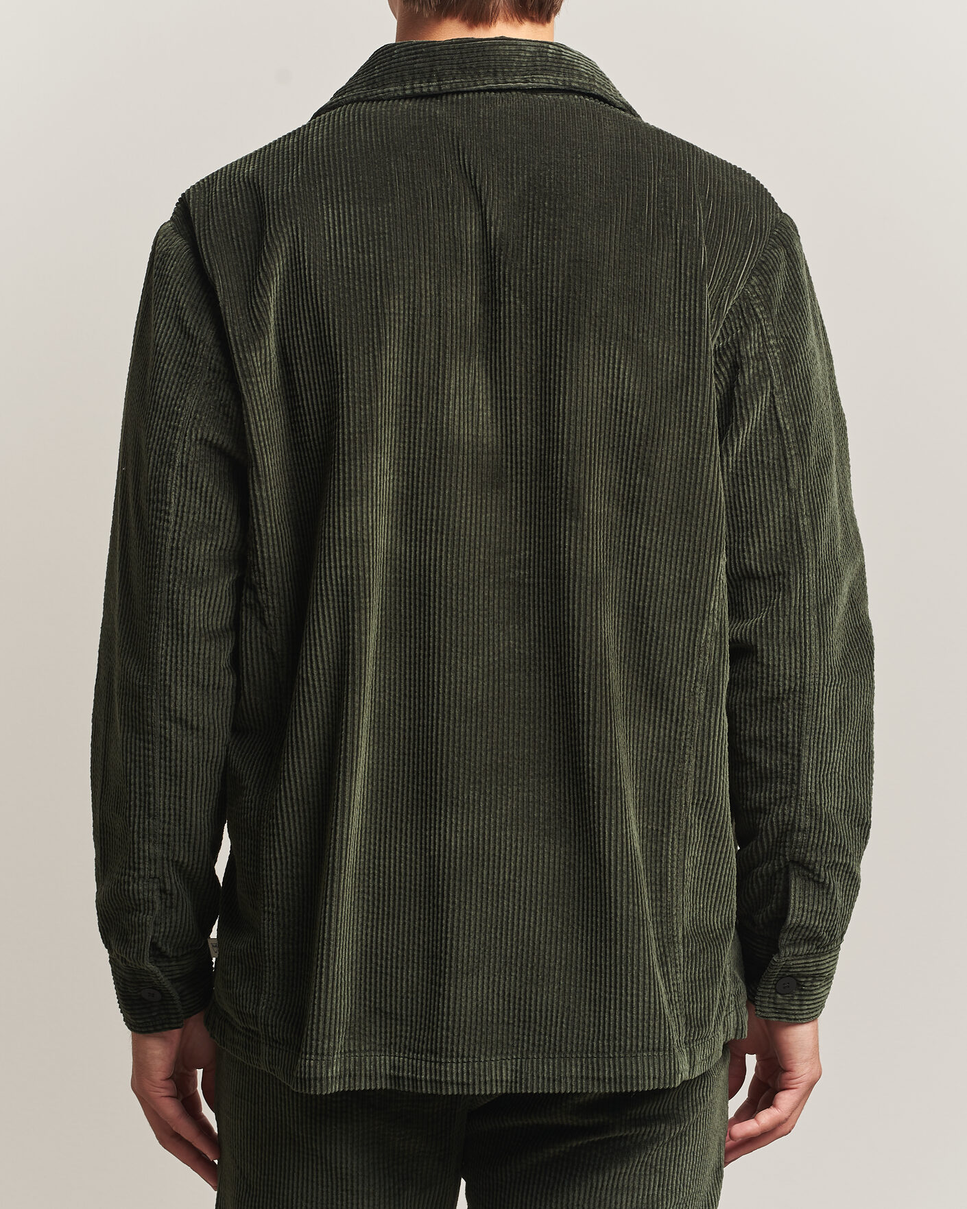 Heren | Overhemden | KnowledgeCotton Apparel | Cotton Corduroy Overshirt Forest Night