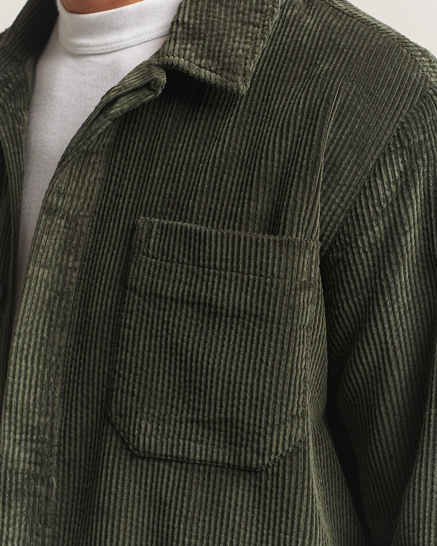 Heren | Overhemden | KnowledgeCotton Apparel | Cotton Corduroy Overshirt Forest Night