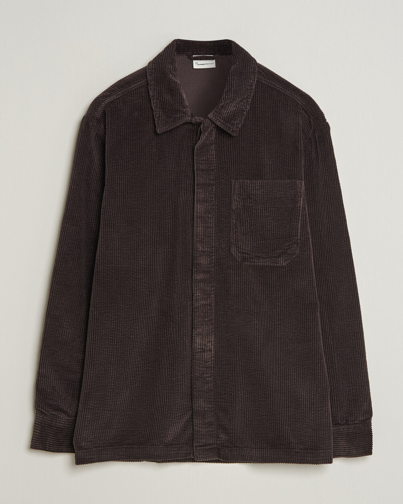 Heren | Overhemden | KnowledgeCotton Apparel | Cotton Corduroy Overshirt Chocolate
