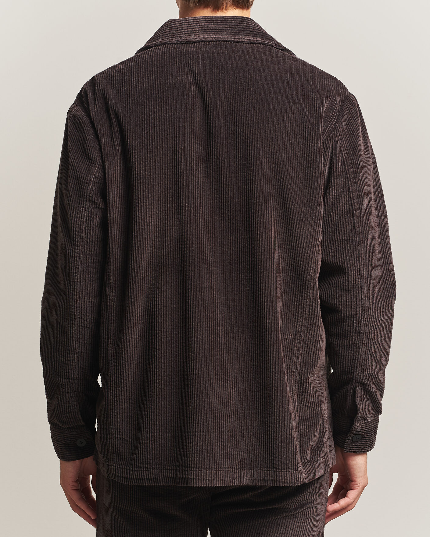 Heren | Overhemden | KnowledgeCotton Apparel | Cotton Corduroy Overshirt Chocolate