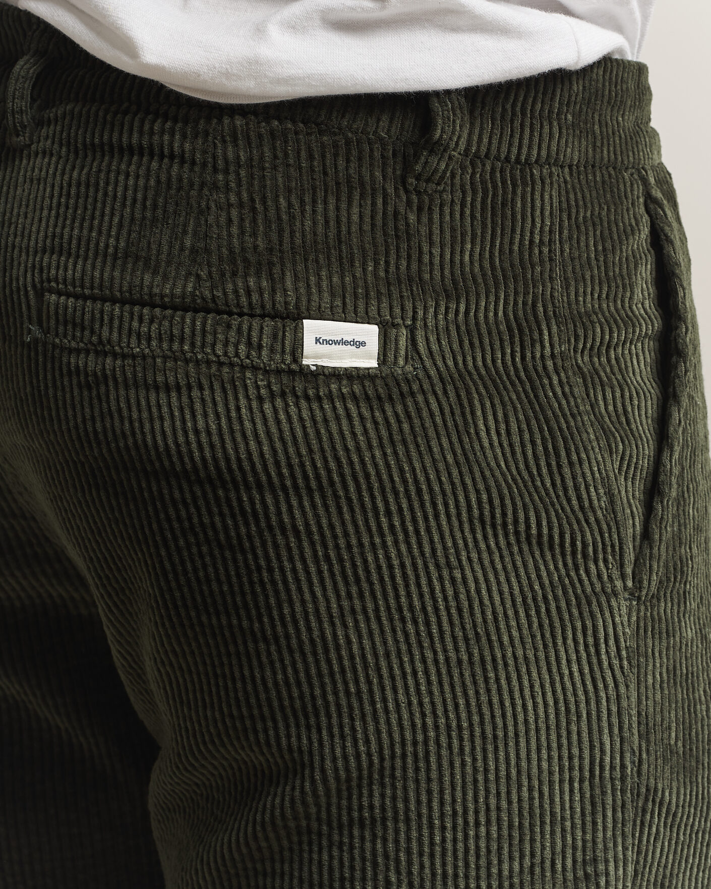 Heren | Broeken | KnowledgeCotton Apparel | Chuck Regular Cord Trousers Forest Night