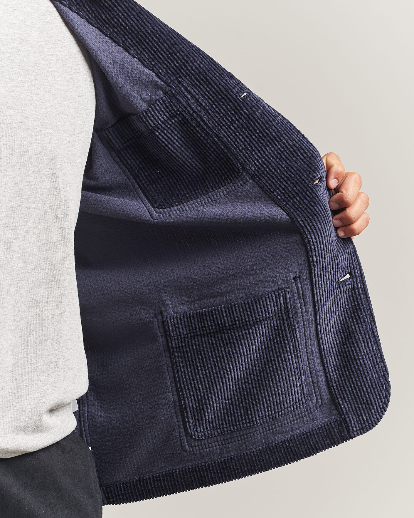 Heren | Blazers | KnowledgeCotton Apparel | Cotton Corduroy Blazer Night Sky