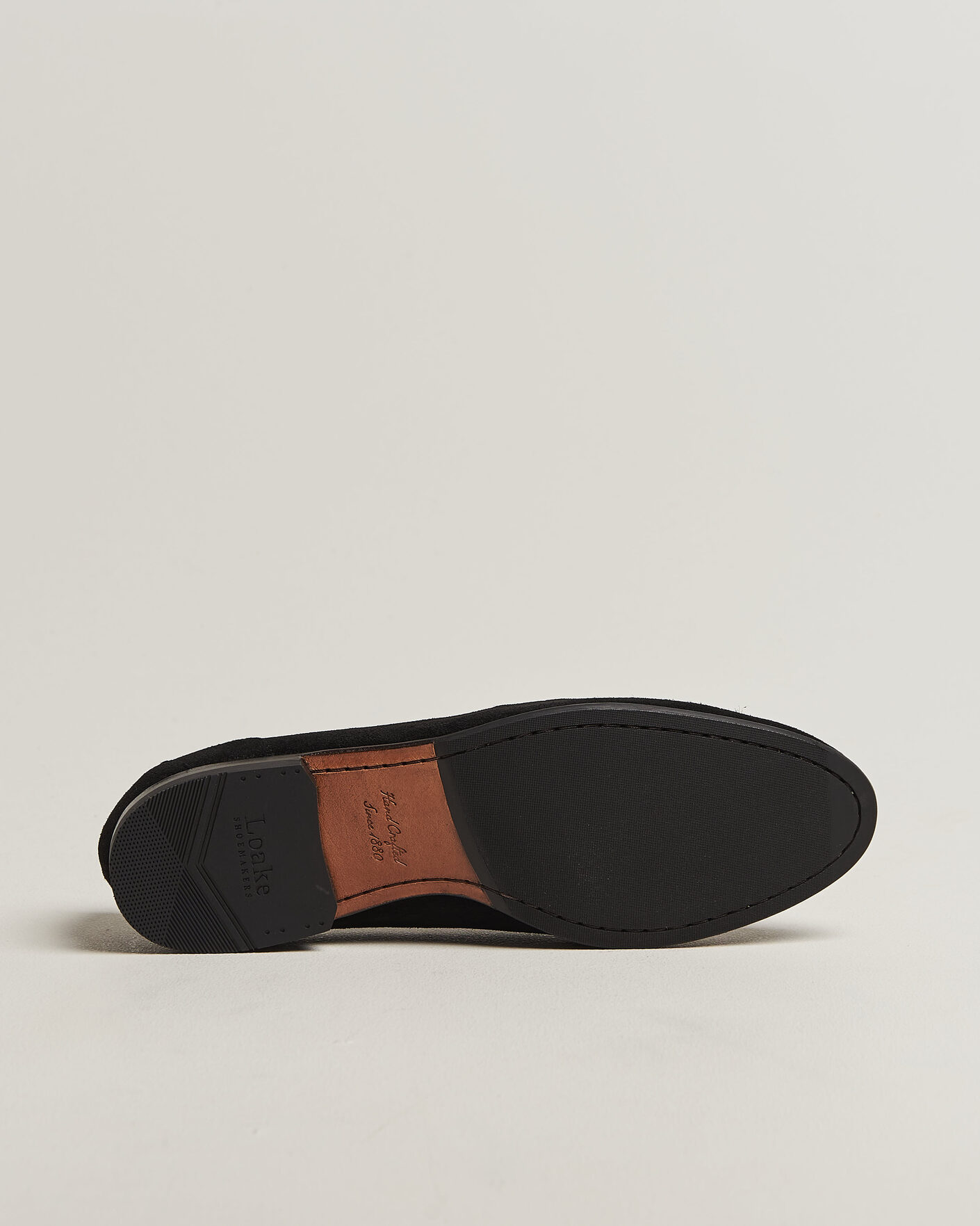 Heren | Instappers | Loake 1880 | Belgrave Black Suede Belgian Loafer Black