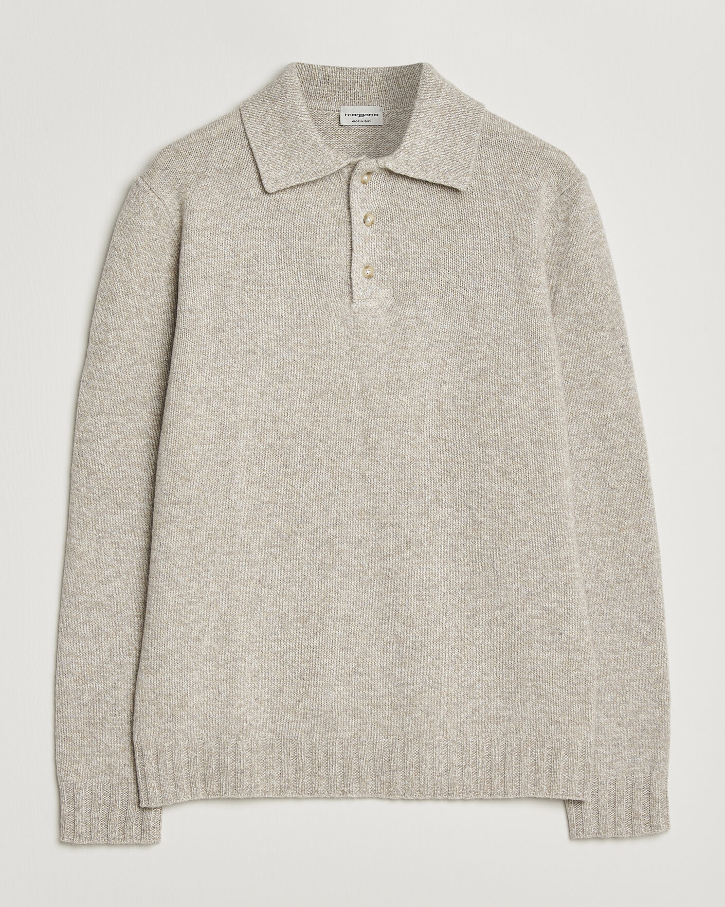 Heren | Truien | Morgano | Wool/Cashmere Knitted Polo Beige