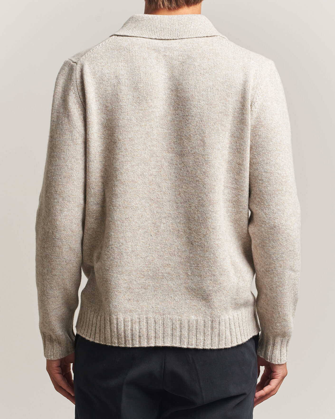 Heren | Truien | Morgano | Wool/Cashmere Knitted Polo Beige