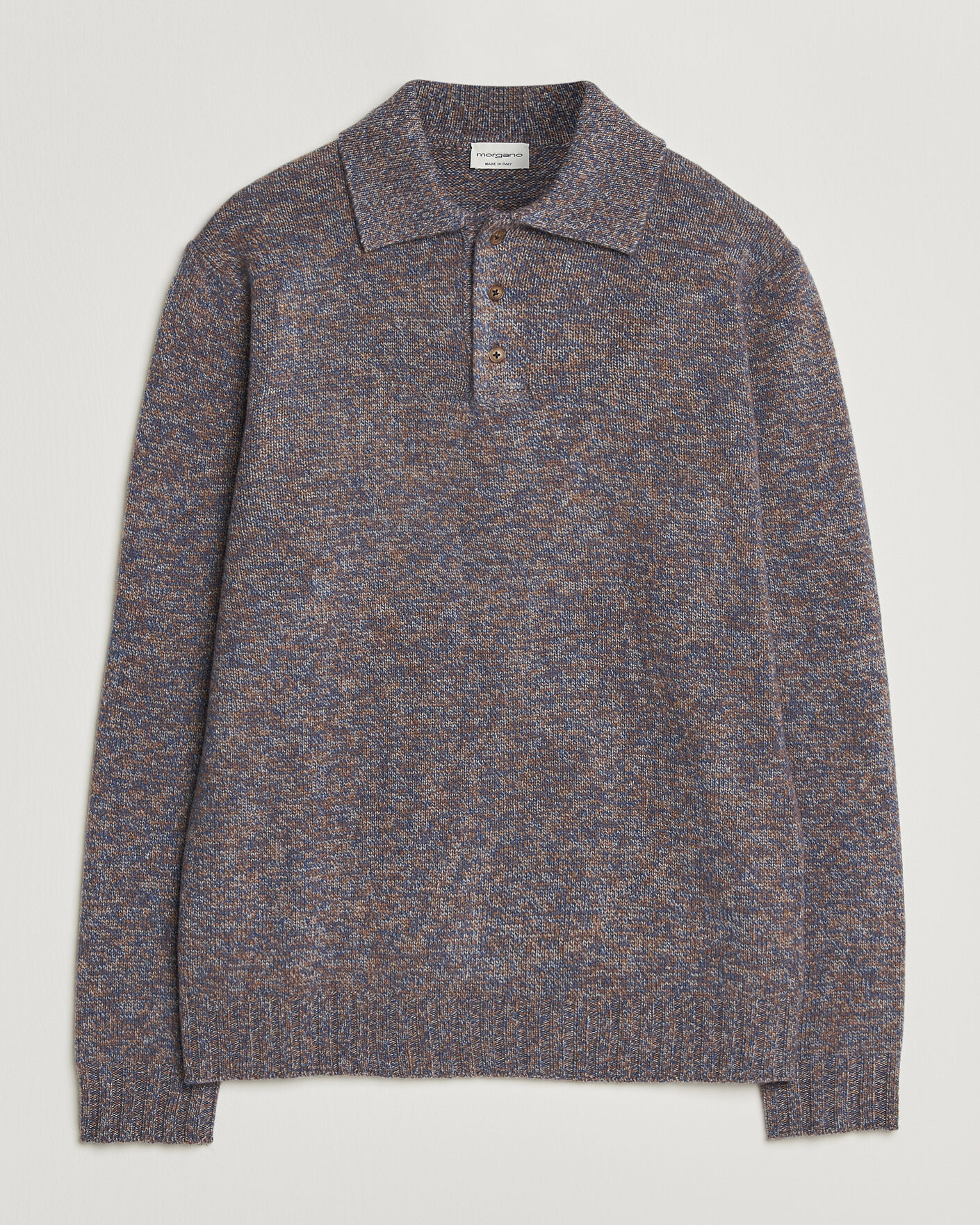 Heren | Truien | Morgano | Wool/Cashmere Knitted Polo Blue