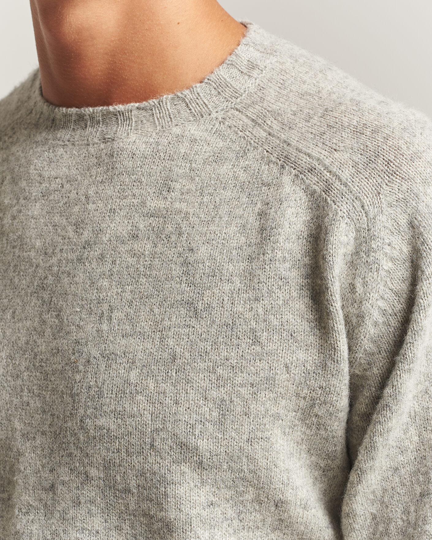 Heren | Truien | Morgano | Brushed Wool Crewneck Grey