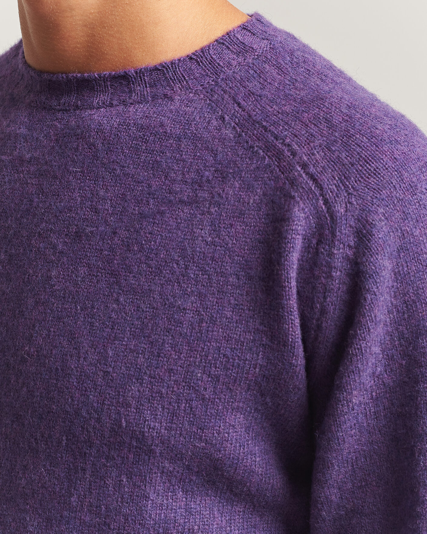 Heren | Truien | Morgano | Brushed Wool Crewneck Purple