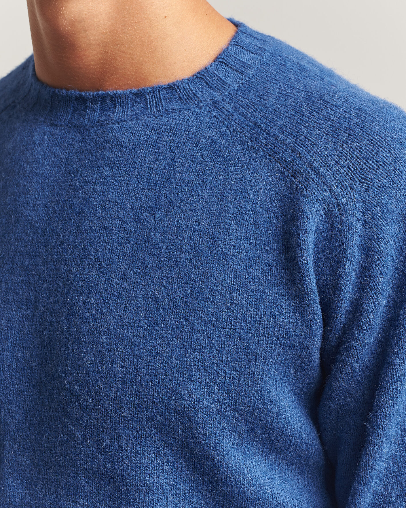 Heren | Truien | Morgano | Brushed Wool Crewneck High Blue