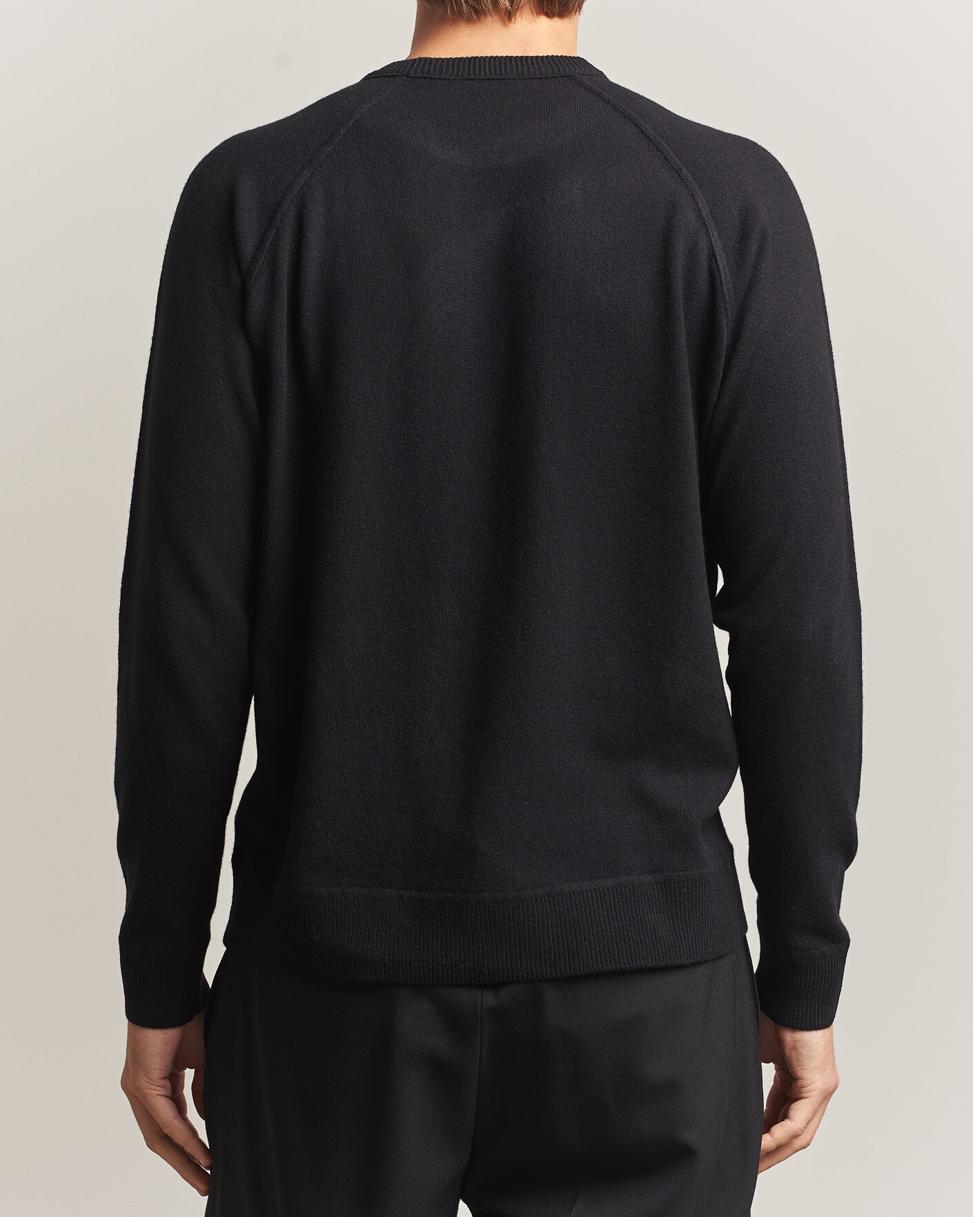 Heren | Truien | Morgano | Wool/Cashmere Raglan Crew Black