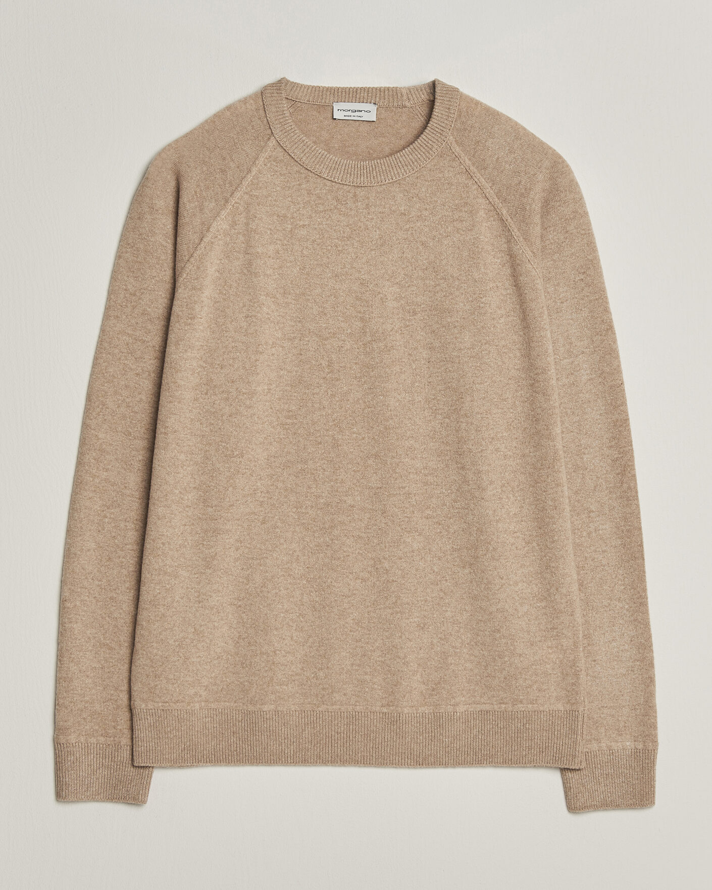 Heren | Truien | Morgano | Wool/Cashmere Raglan Crew Beige