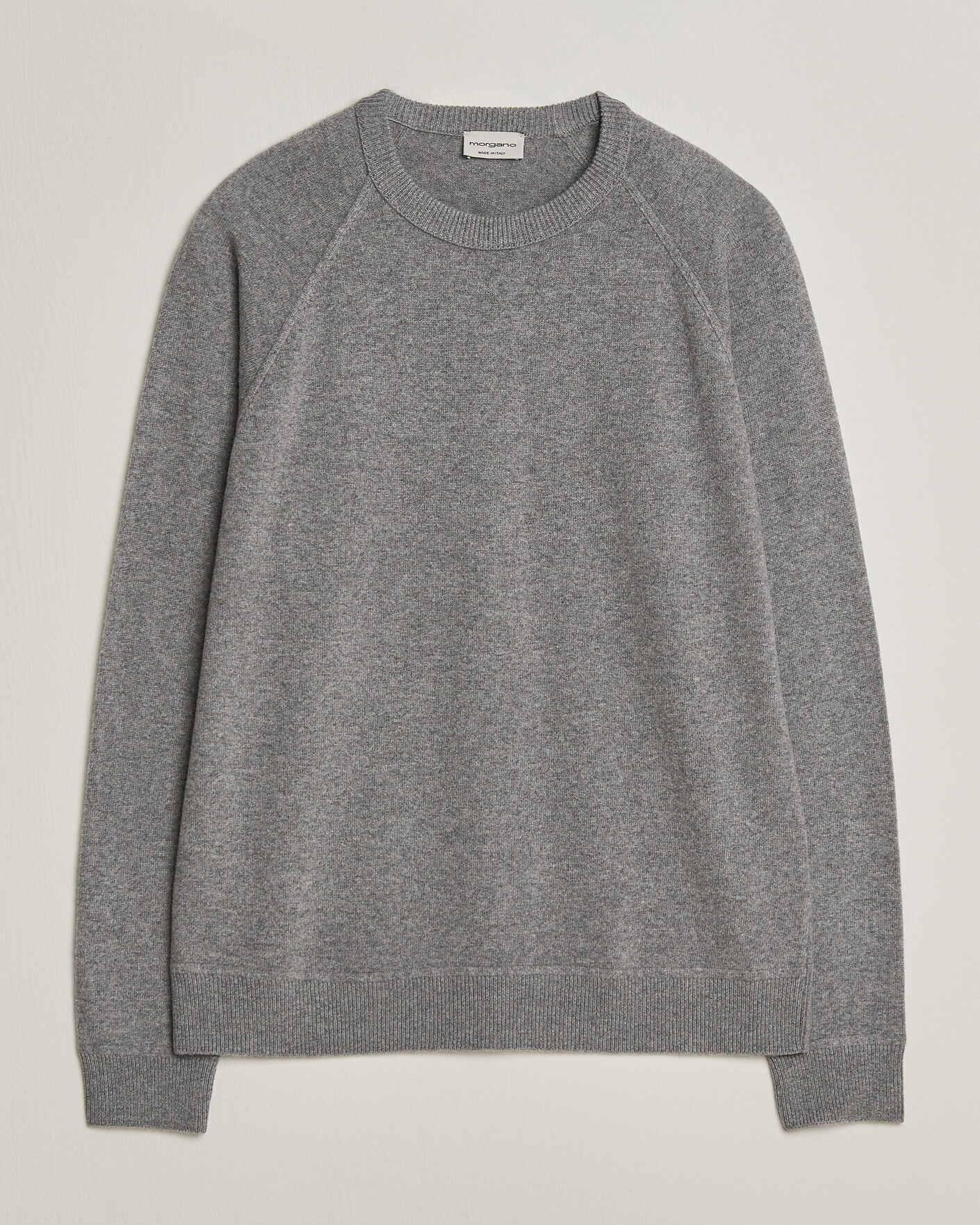 Heren | Truien | Morgano | Wool/Cashmere Raglan Crew Grey