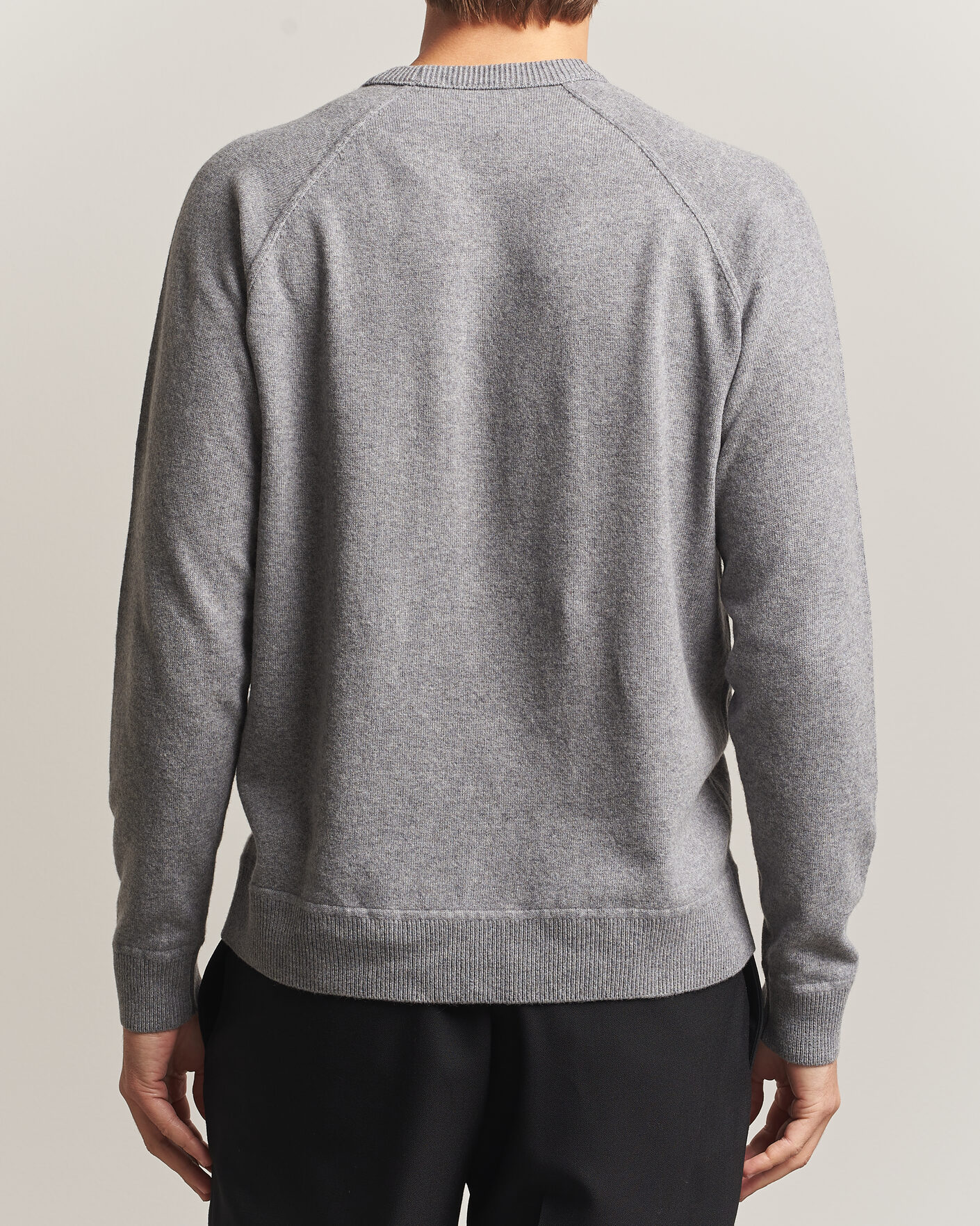 Heren | Truien | Morgano | Wool/Cashmere Raglan Crew Grey